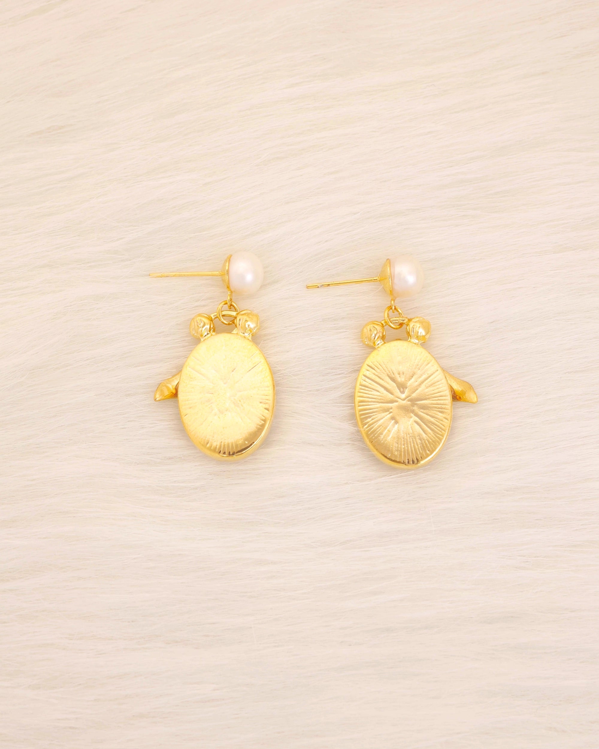 French Floral MoP in Yellow Pearl Dangle