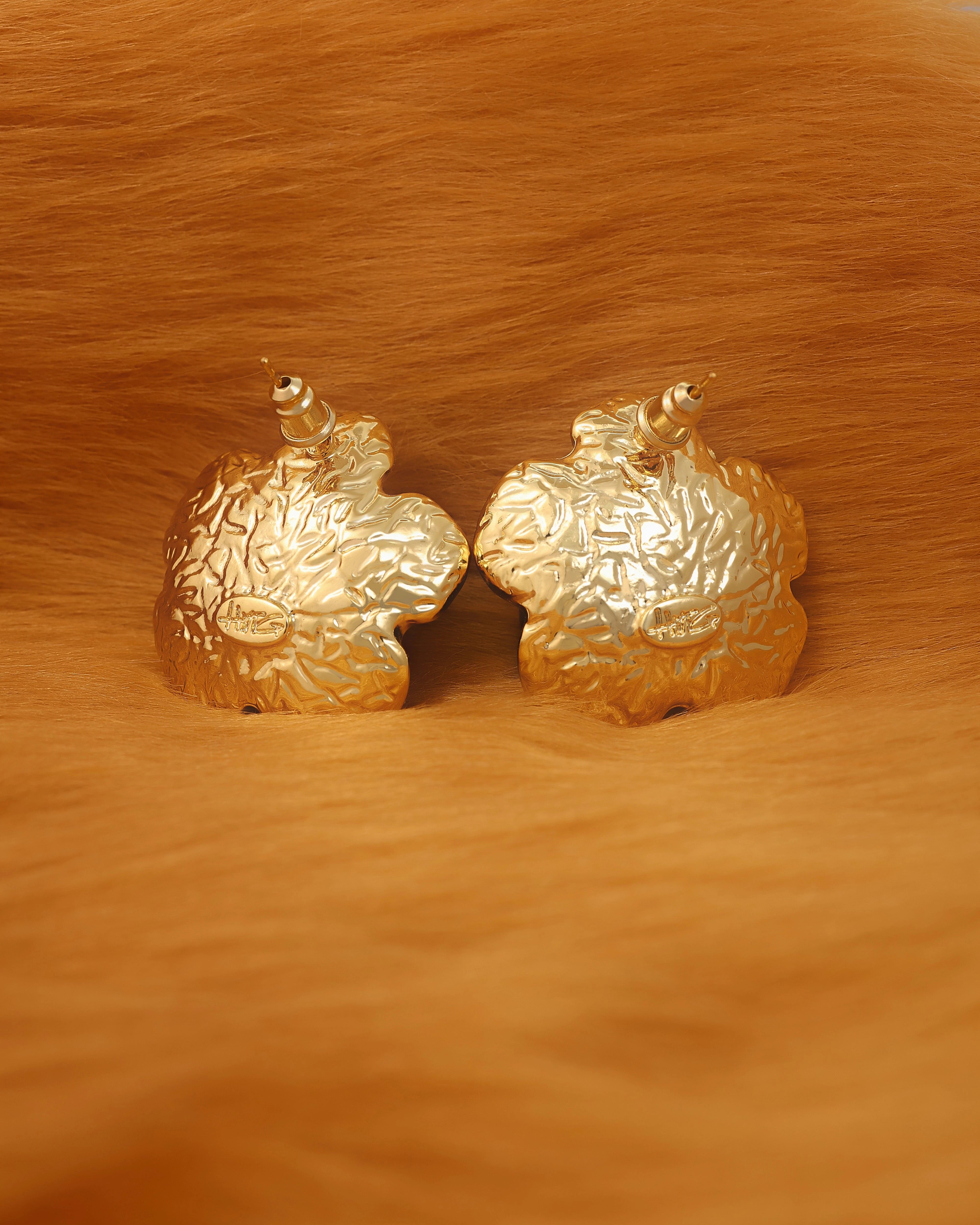 Big Flower Pearl Ear Stud