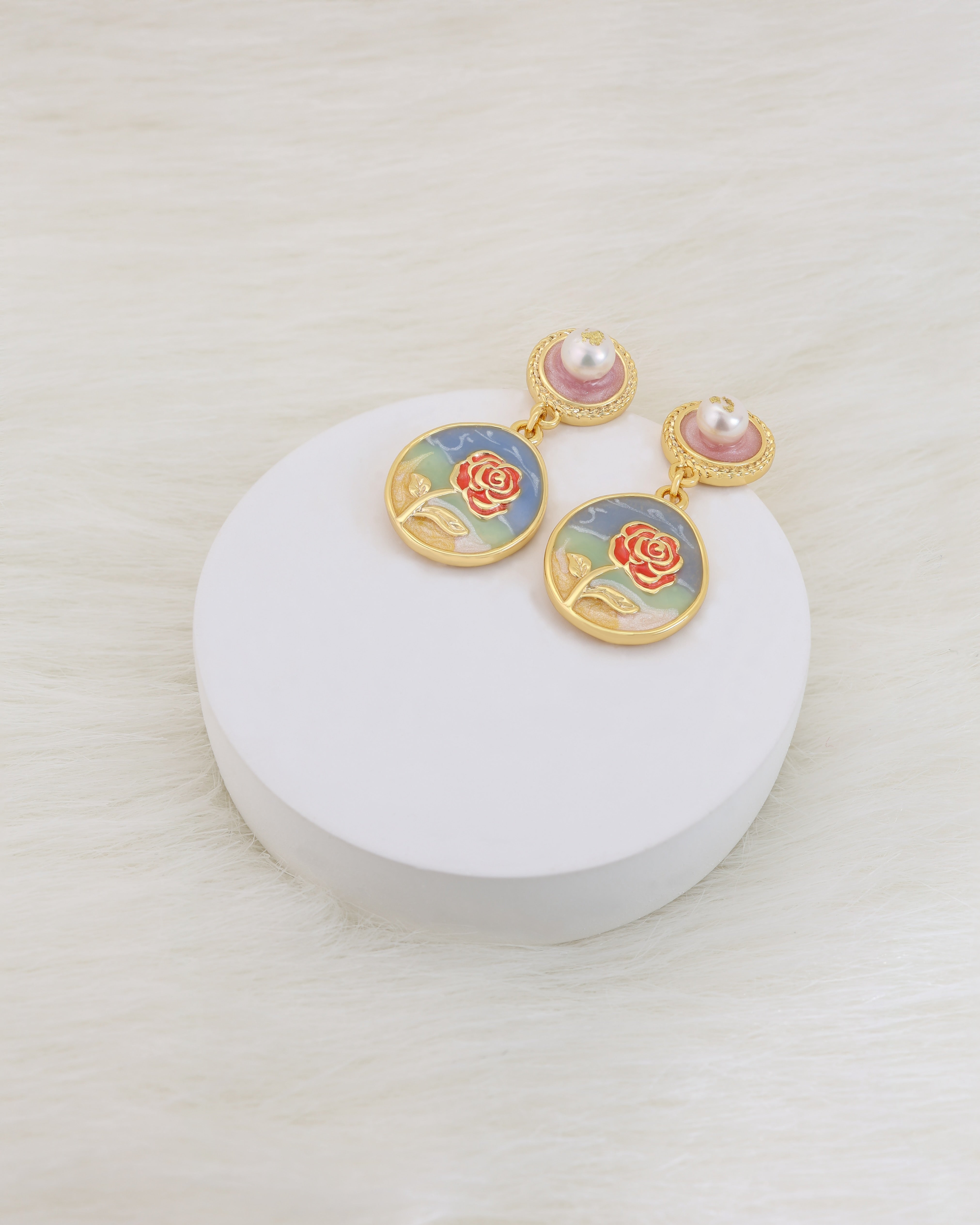 Rose with Backstamp (Blueish)