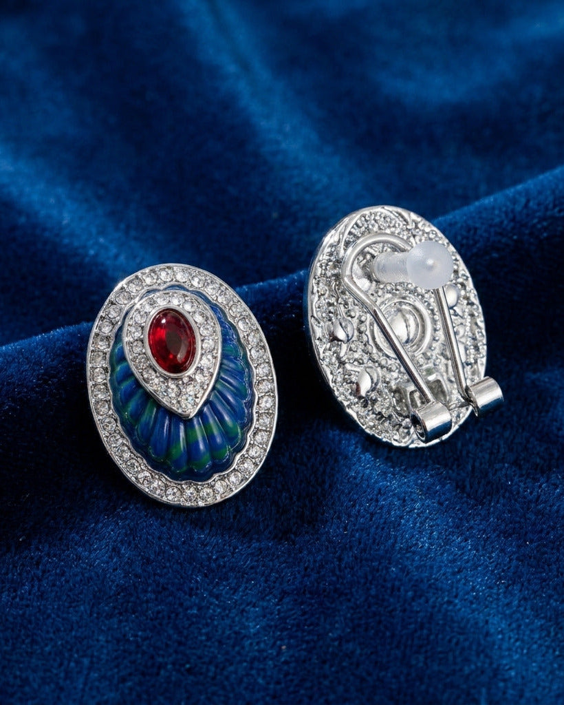 Céleste Ruby Enamel Studs