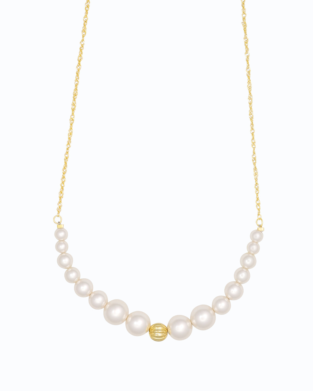 U Shape Layered Pearl Necklace 925 Sterling Silver