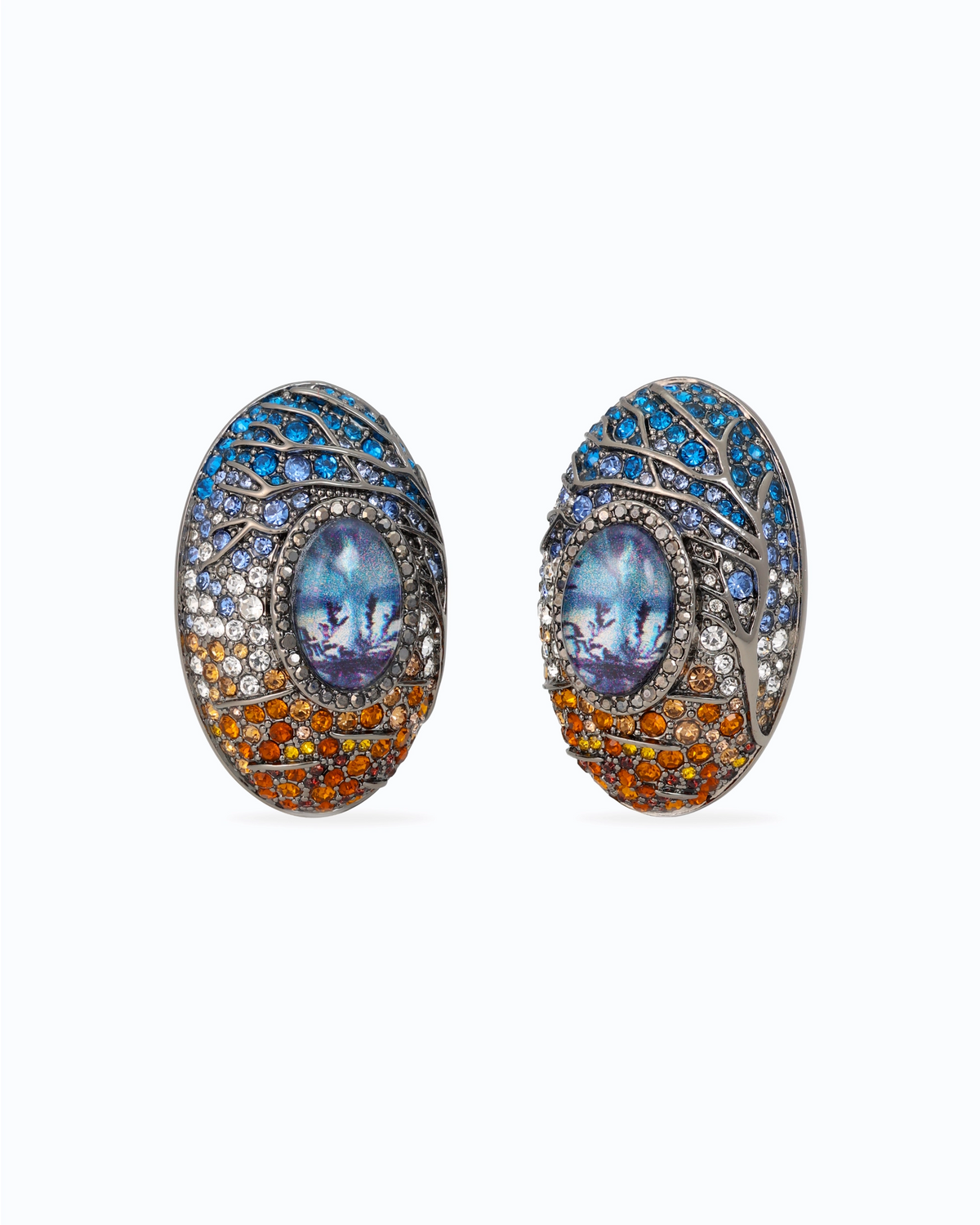 Eclipse Mosaic Crystal Stud Earrings