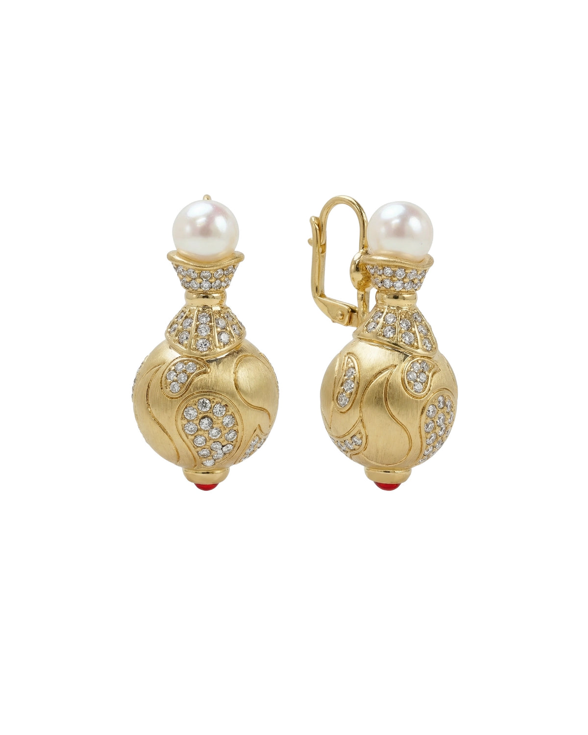 Ruhani Gold Pearl & Crystal Earrings