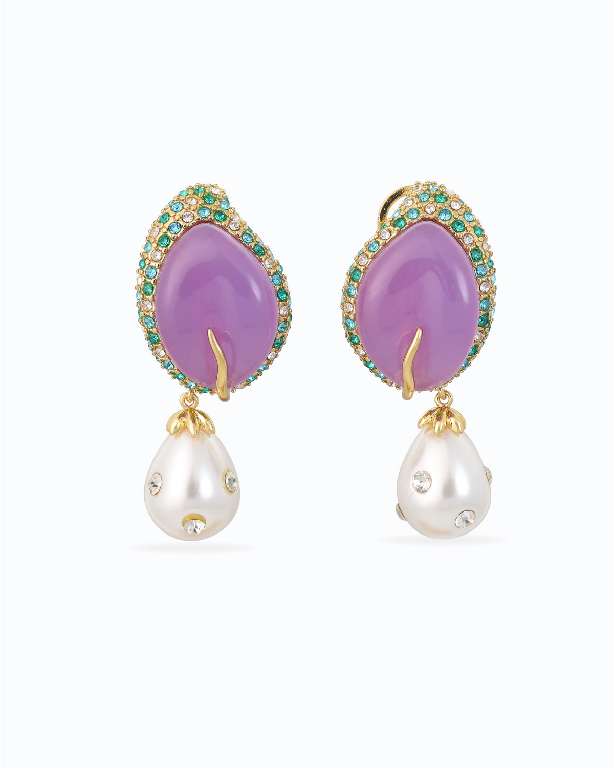 Lilou Lavender Pearl Drop Earrings