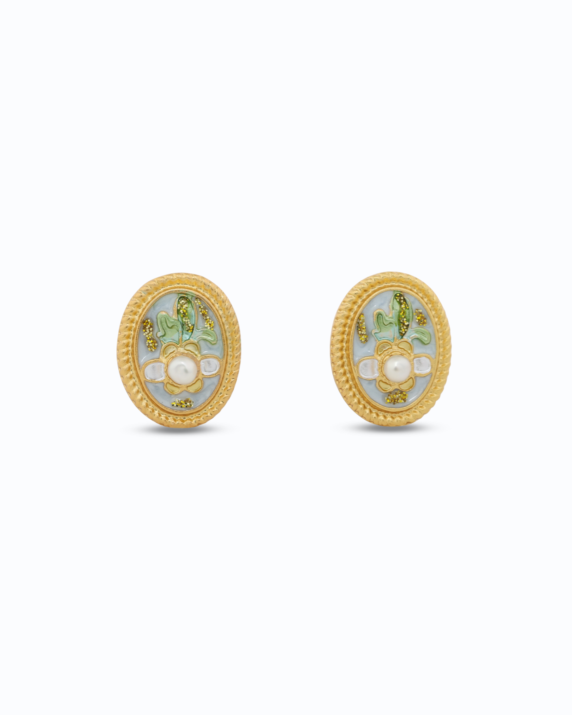 Oval Blue - Stud