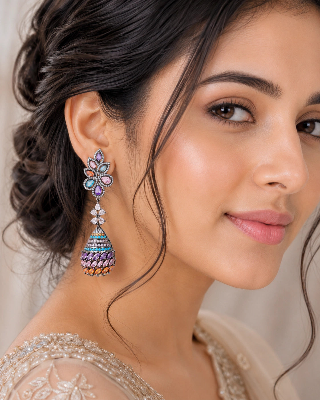 Victorian Azure Rhinestone Dangles