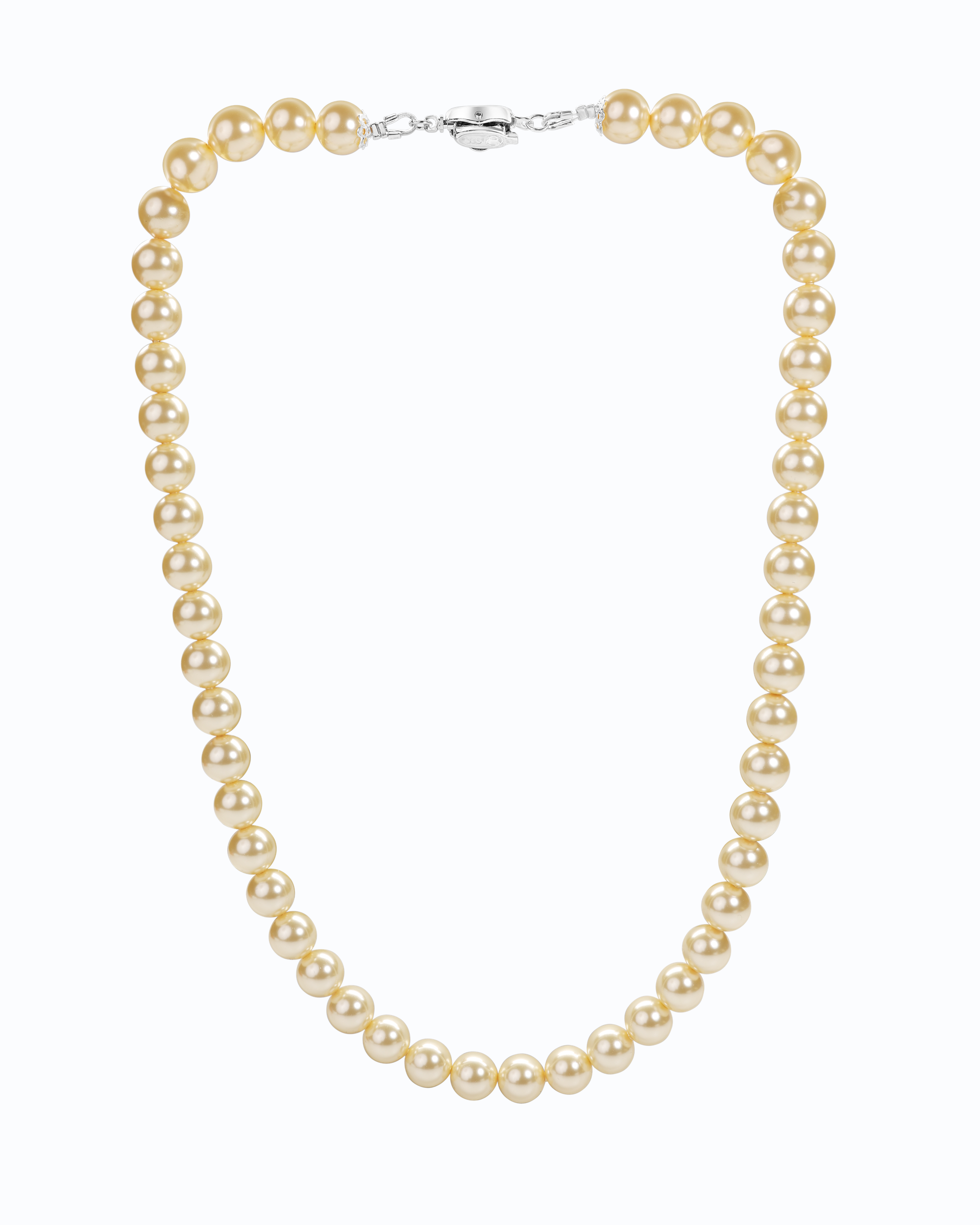 Elegant European Gold Pearl Necklace