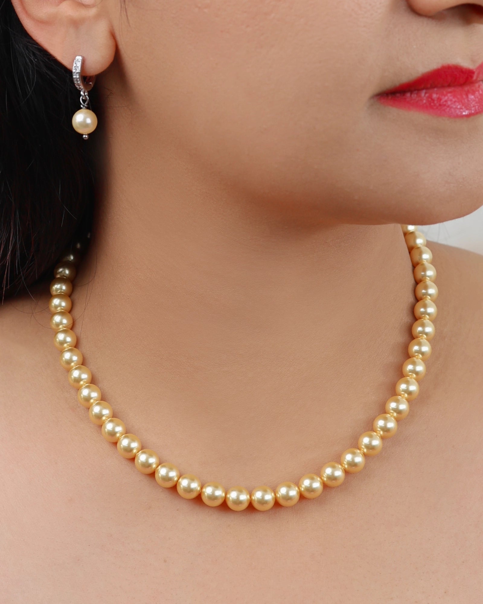 Elegant European Gold Pearl Necklace | Flawnt Jewelry