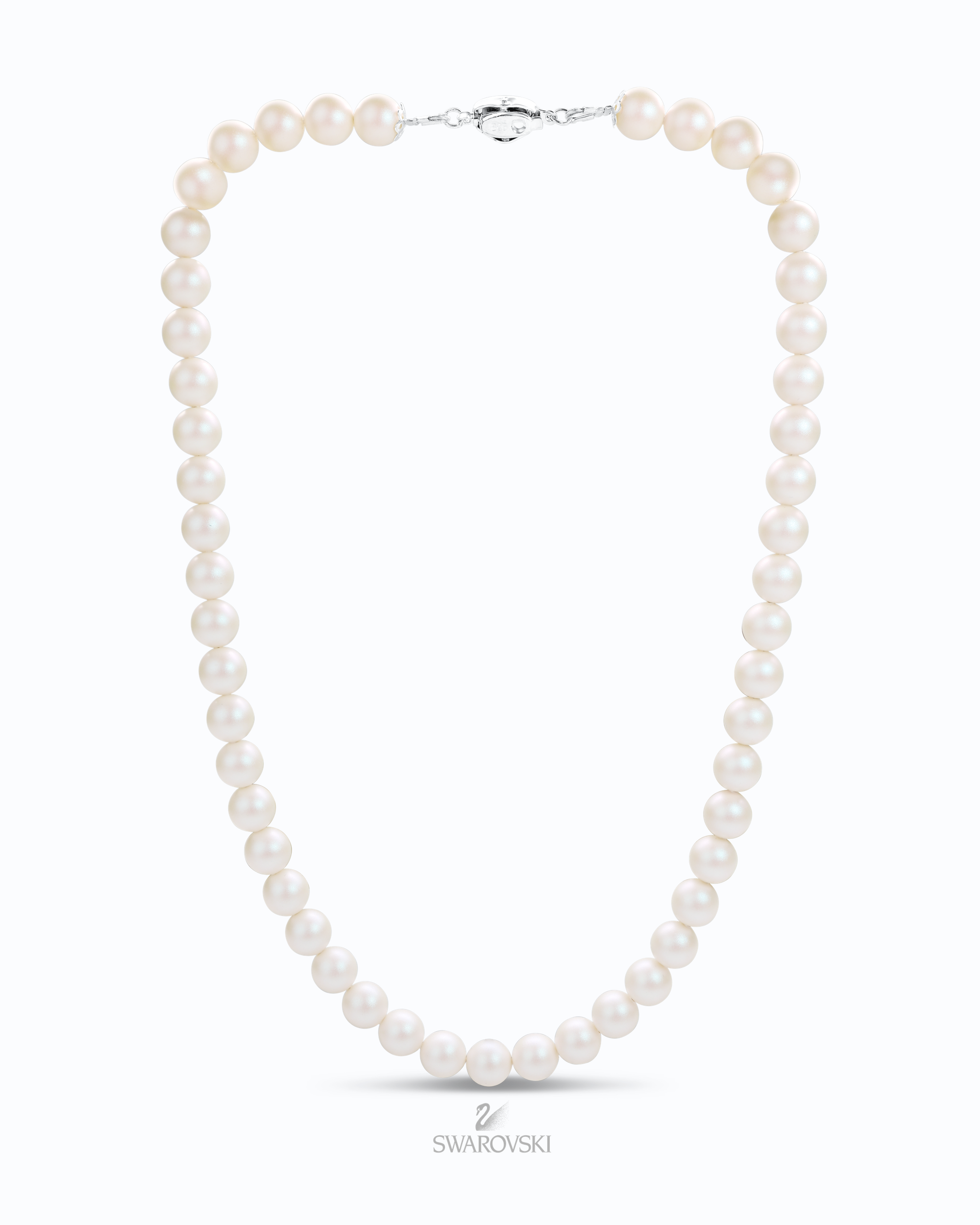 Pearlescent White Pearl Necklace Strand - Matte