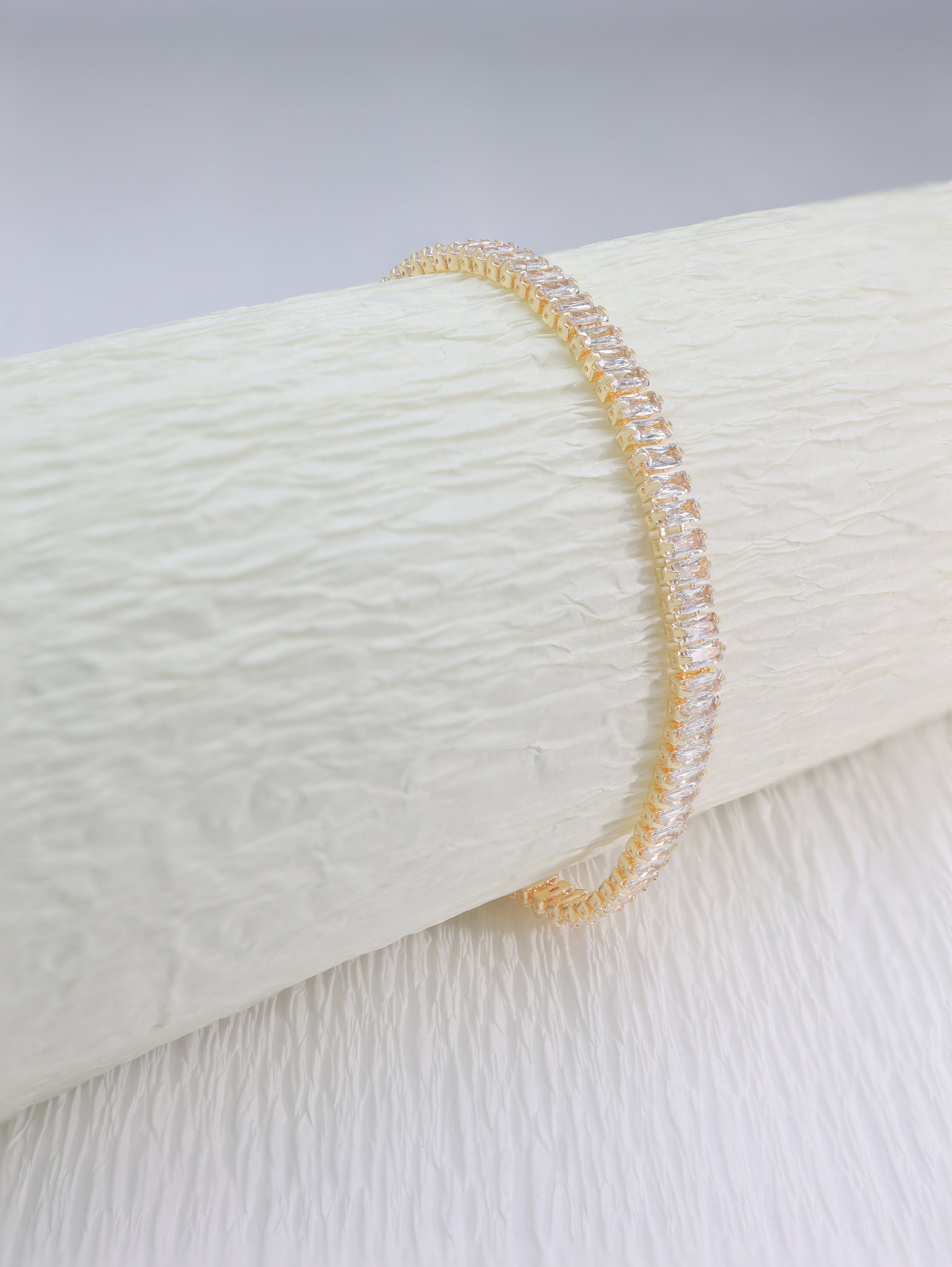 Micro Baguette Gold Bracelet | Flawnt Jewelry