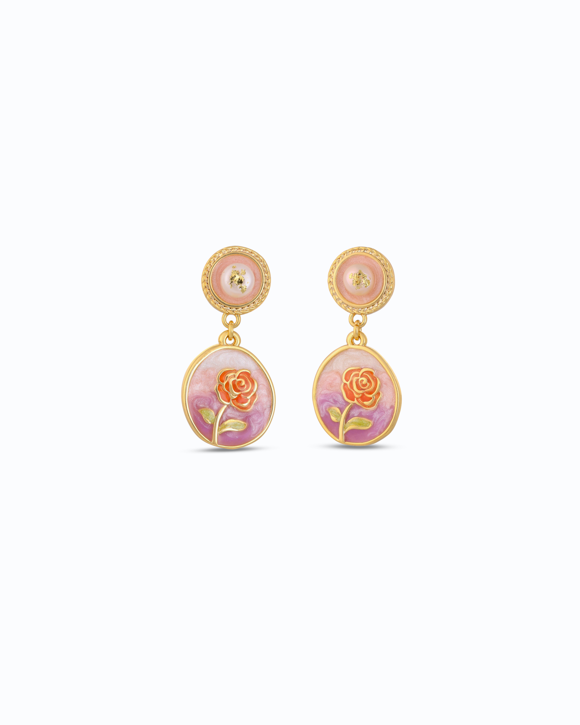 Rose Garden Earrings | 18K Gold Plated, Handcrafted Floral Jewelry