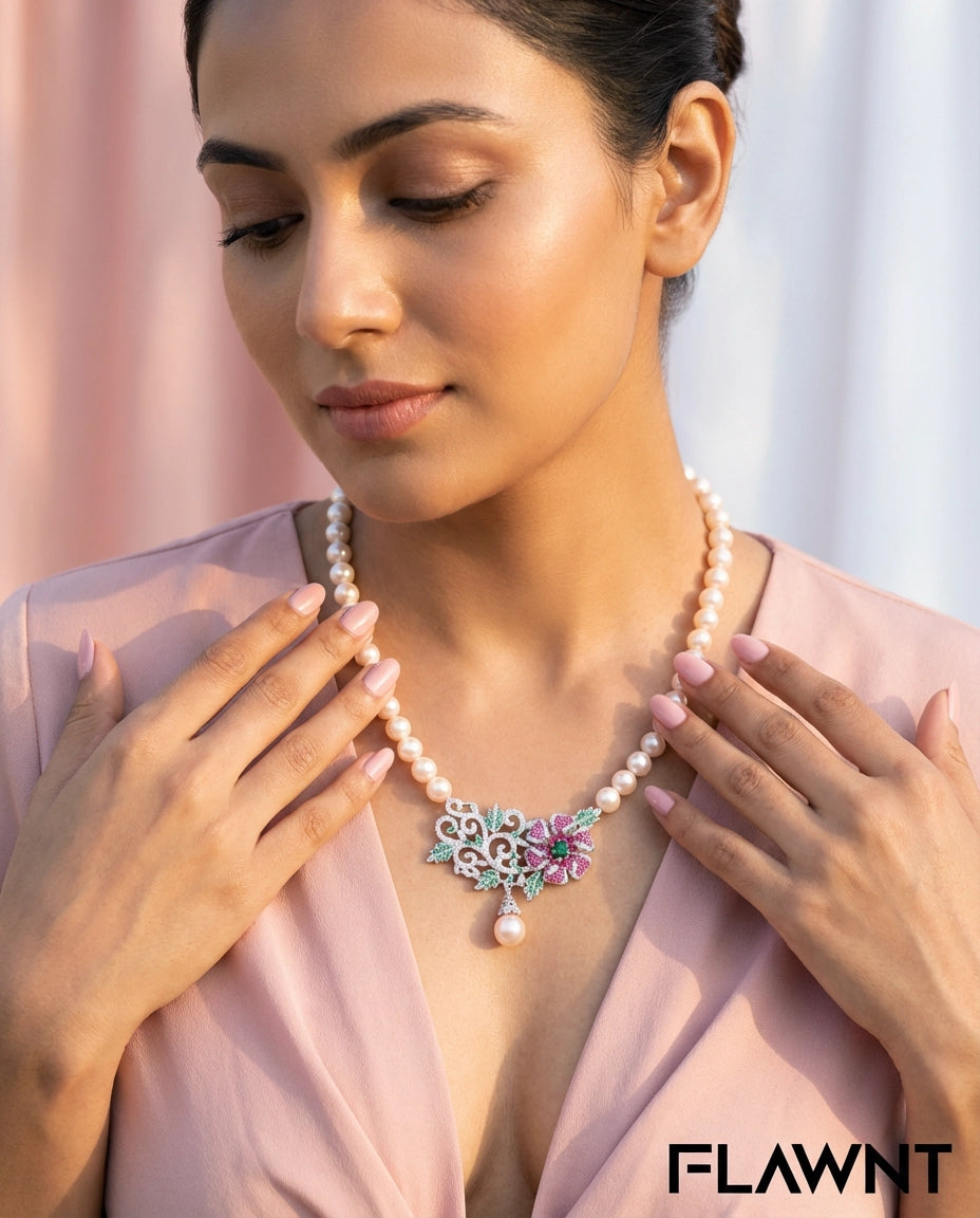Bowknot Freshwater Pearl Necklace hover