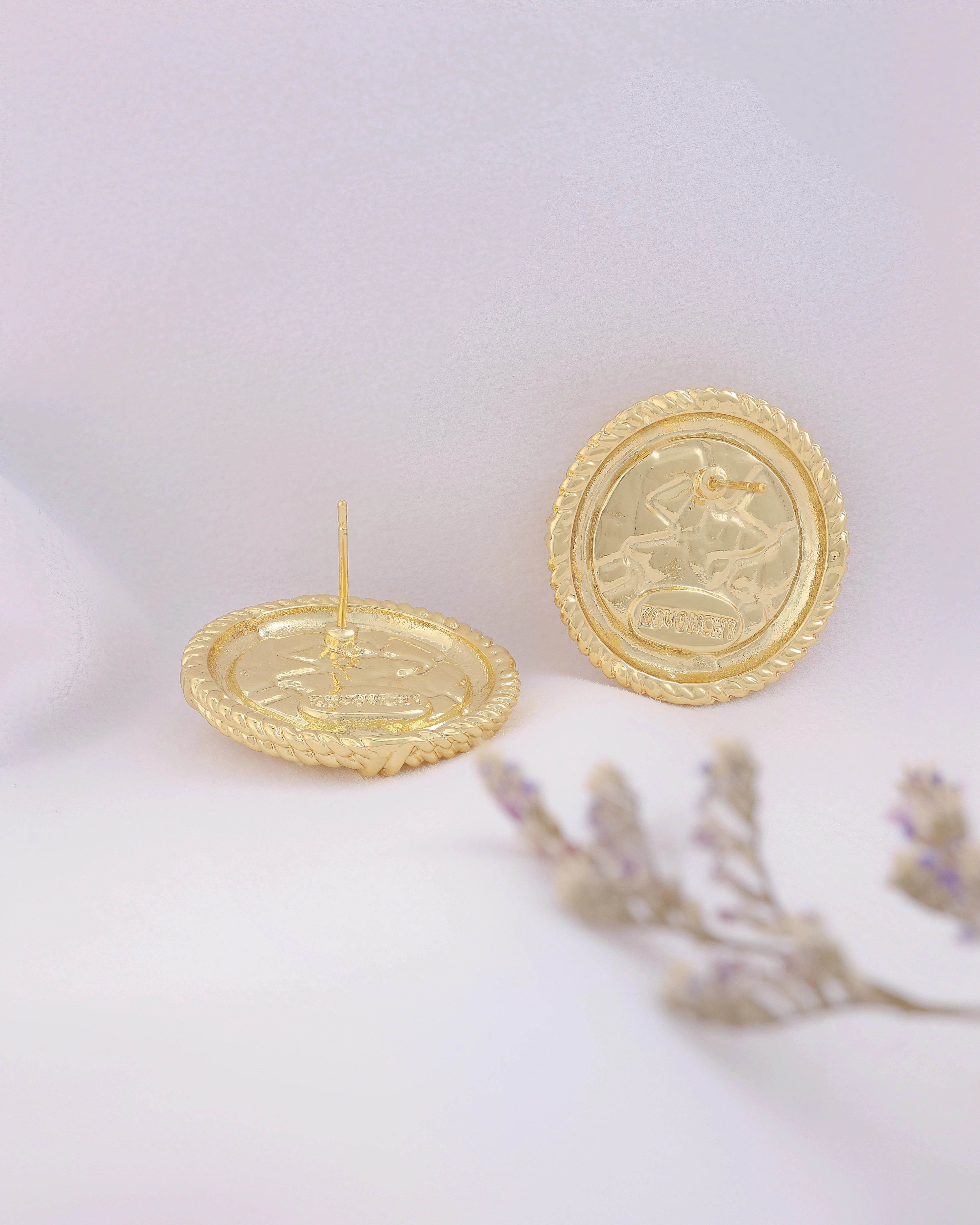 Big Yellow Enamel Circle Stud