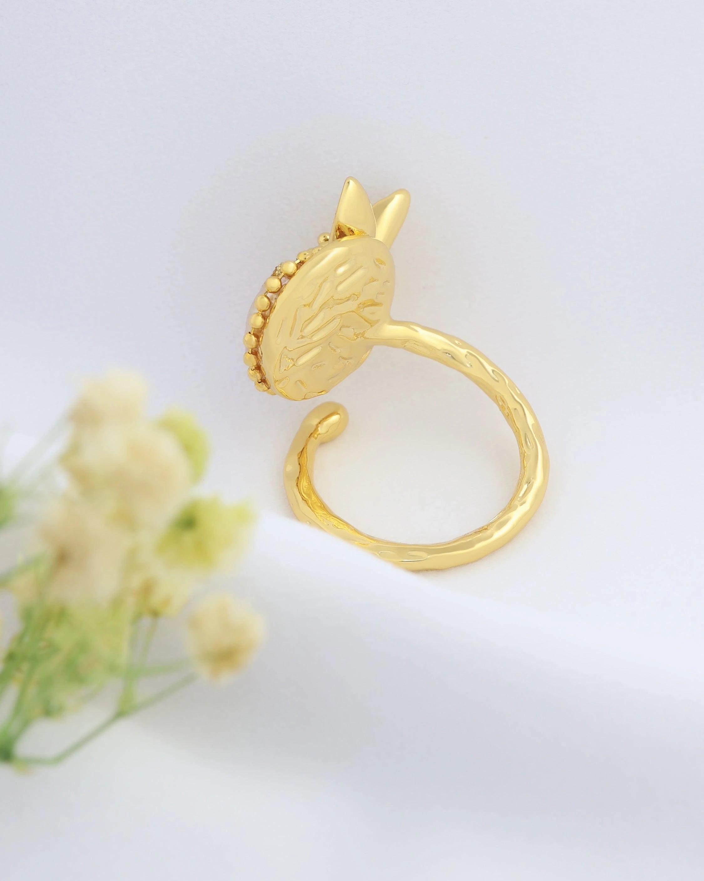 Pearl in a Flower - Adjustable Ring