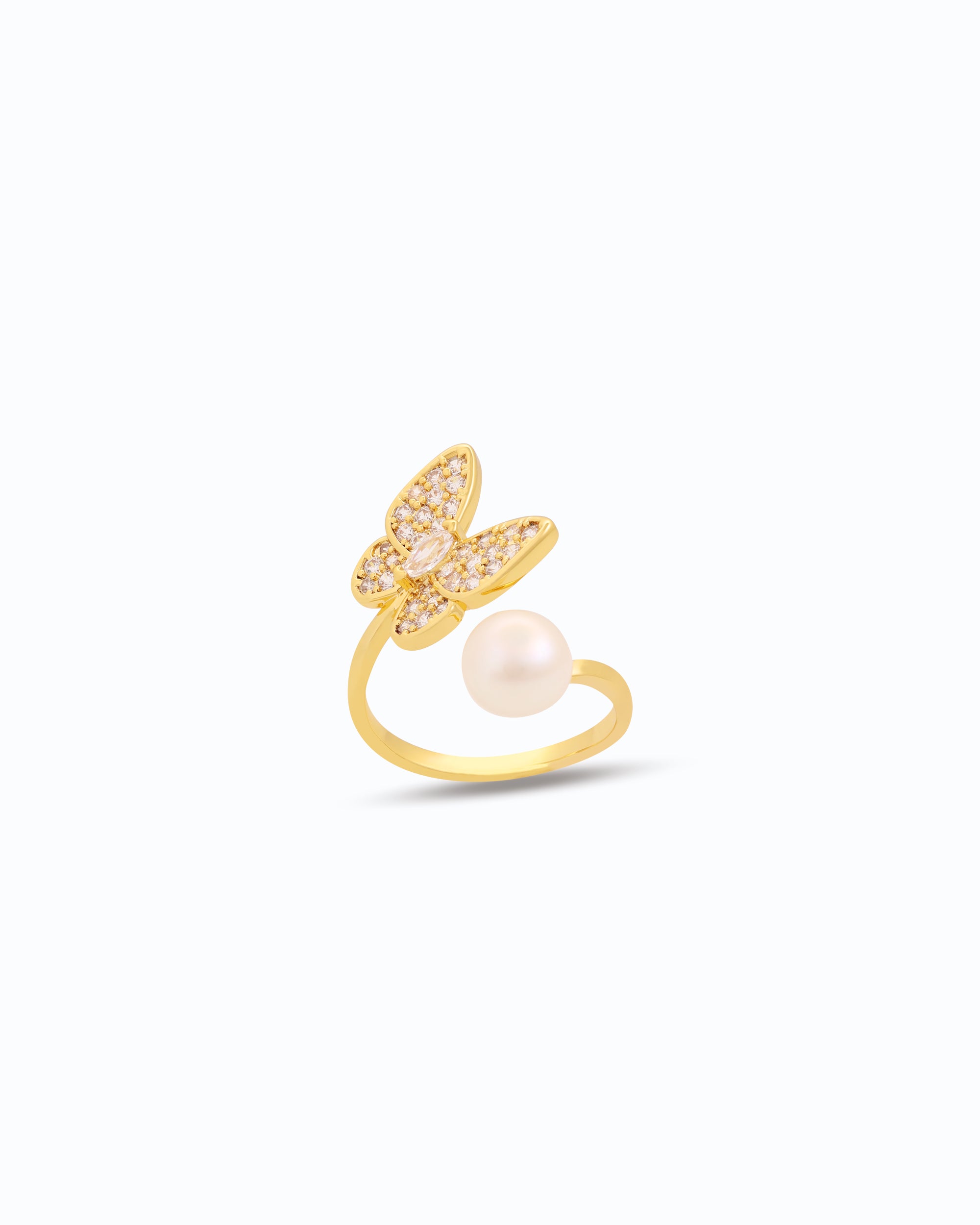 Butterfly Pearl Adjustable Ring – Elegant & Bespoke design Jewelry 