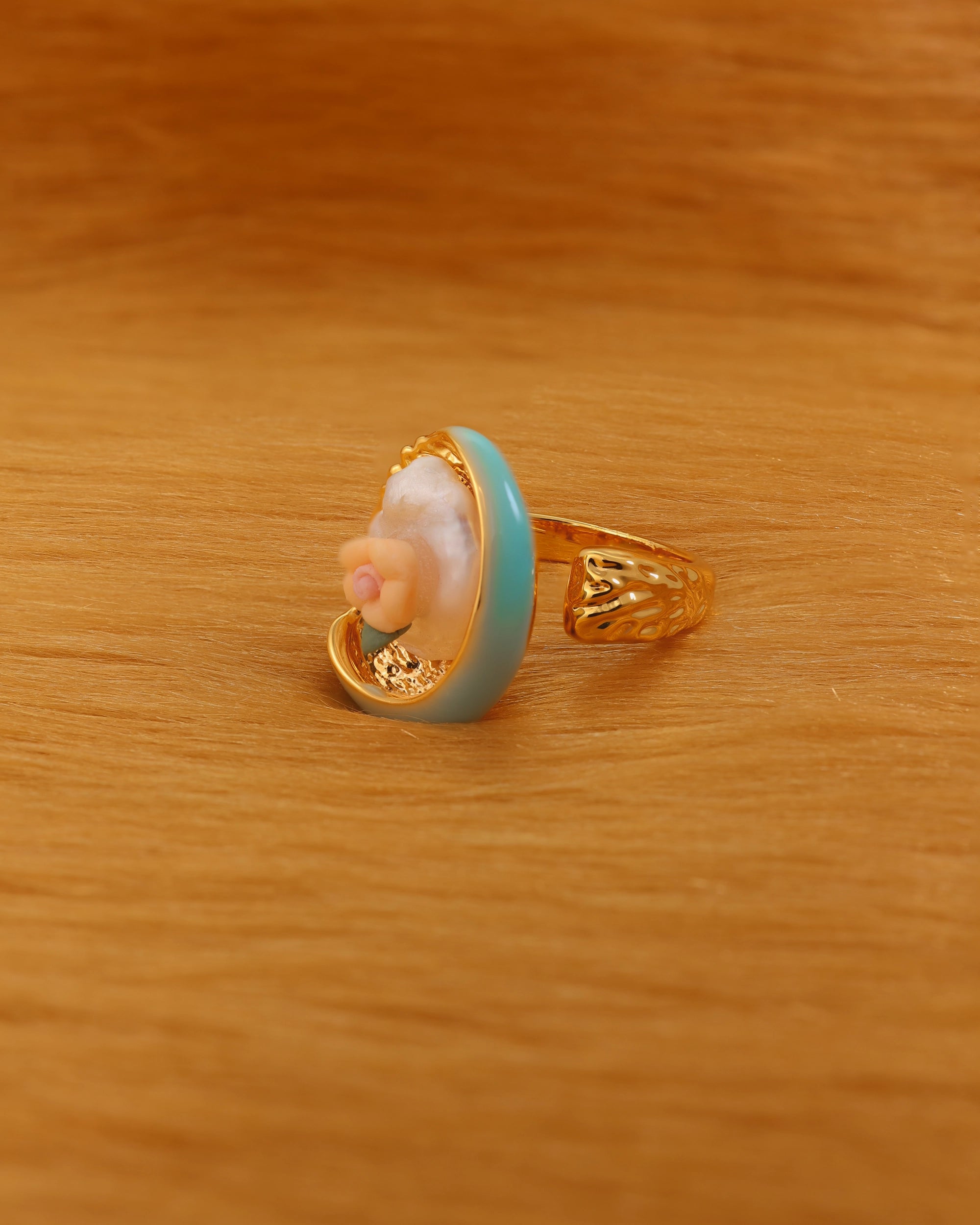 Aqua Mother of Pearl Ring