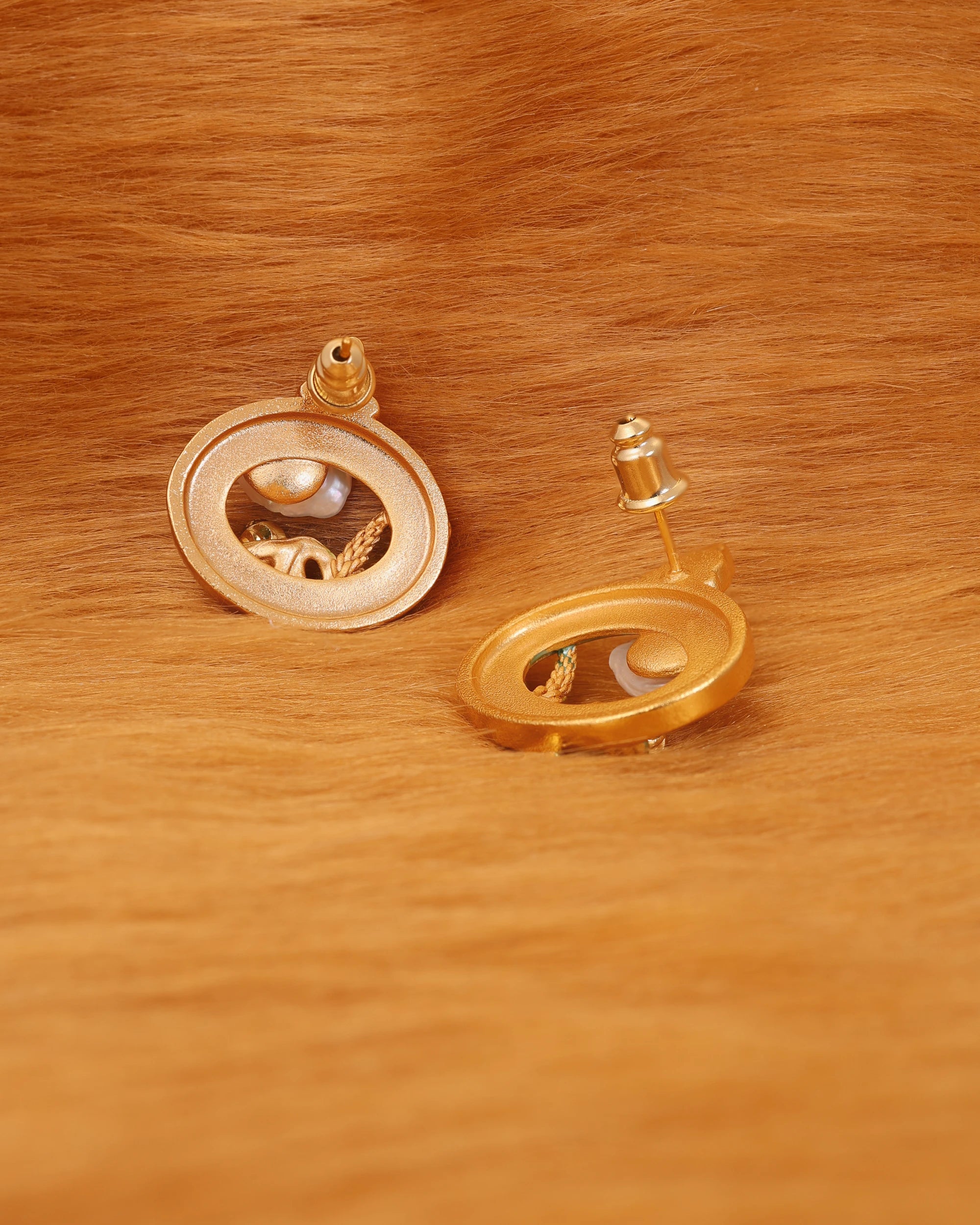 Artistic Flower Tulips Pearl Studs