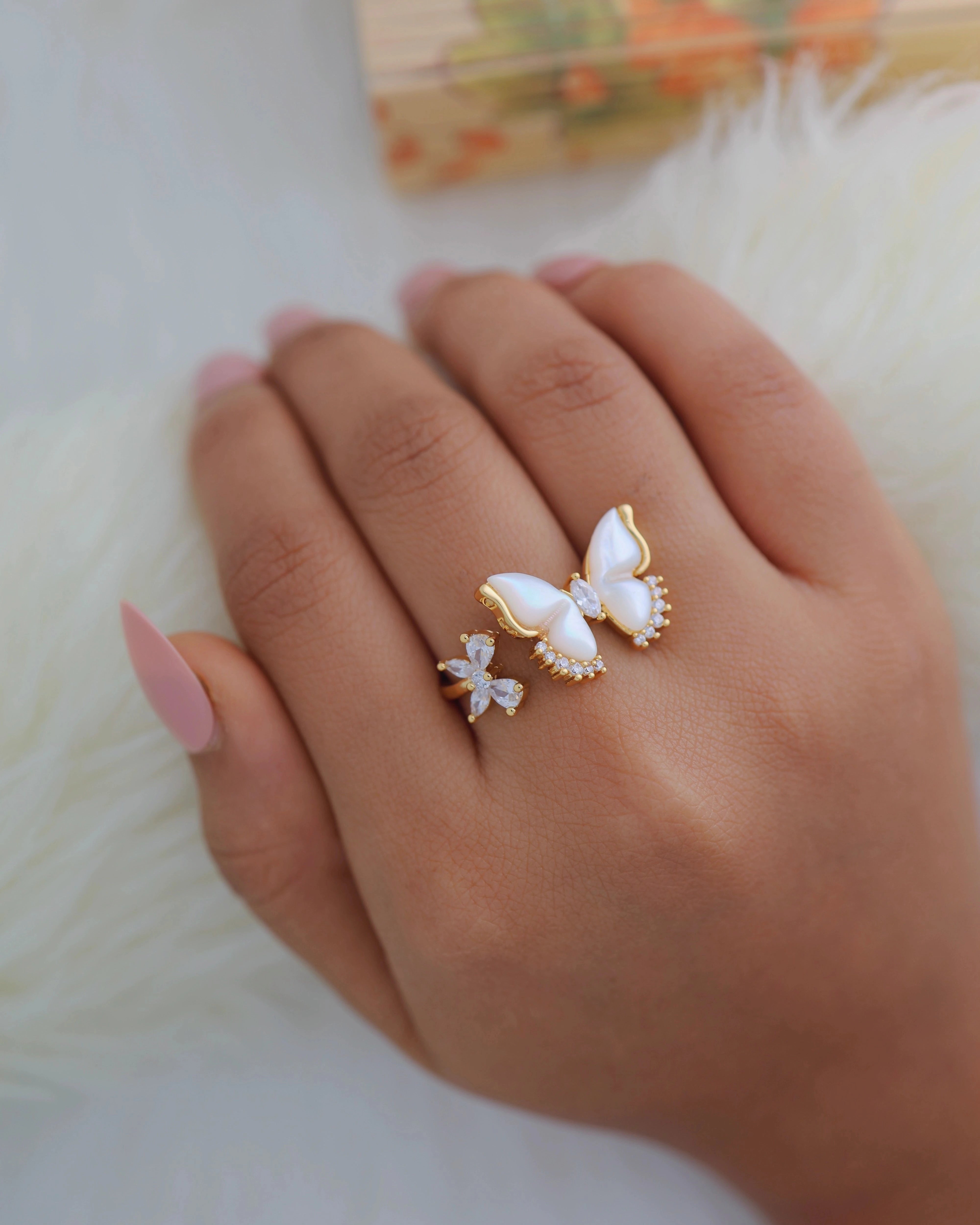 White Abolele Shell Butterfly