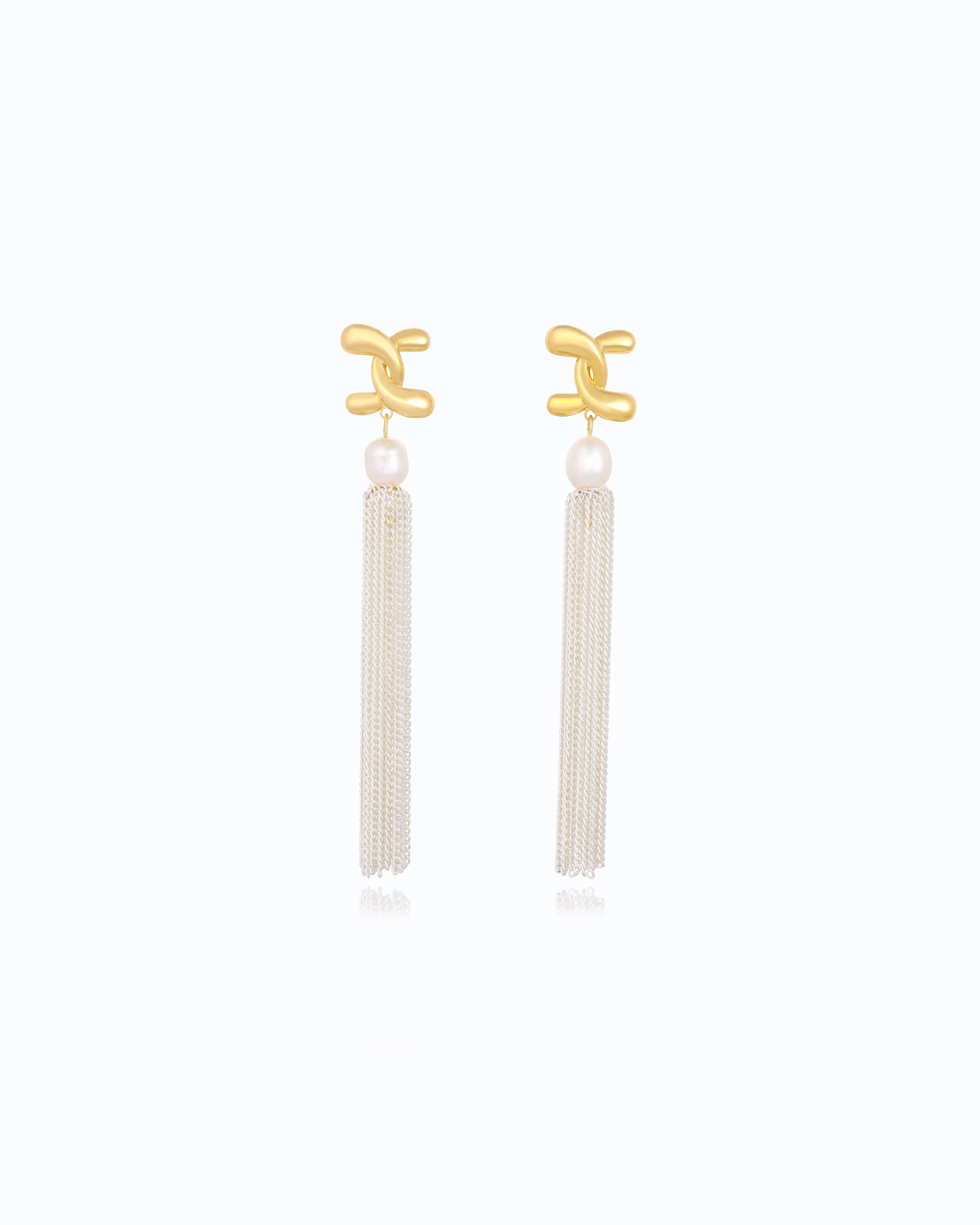 Arc Pearl Dangle - Gold