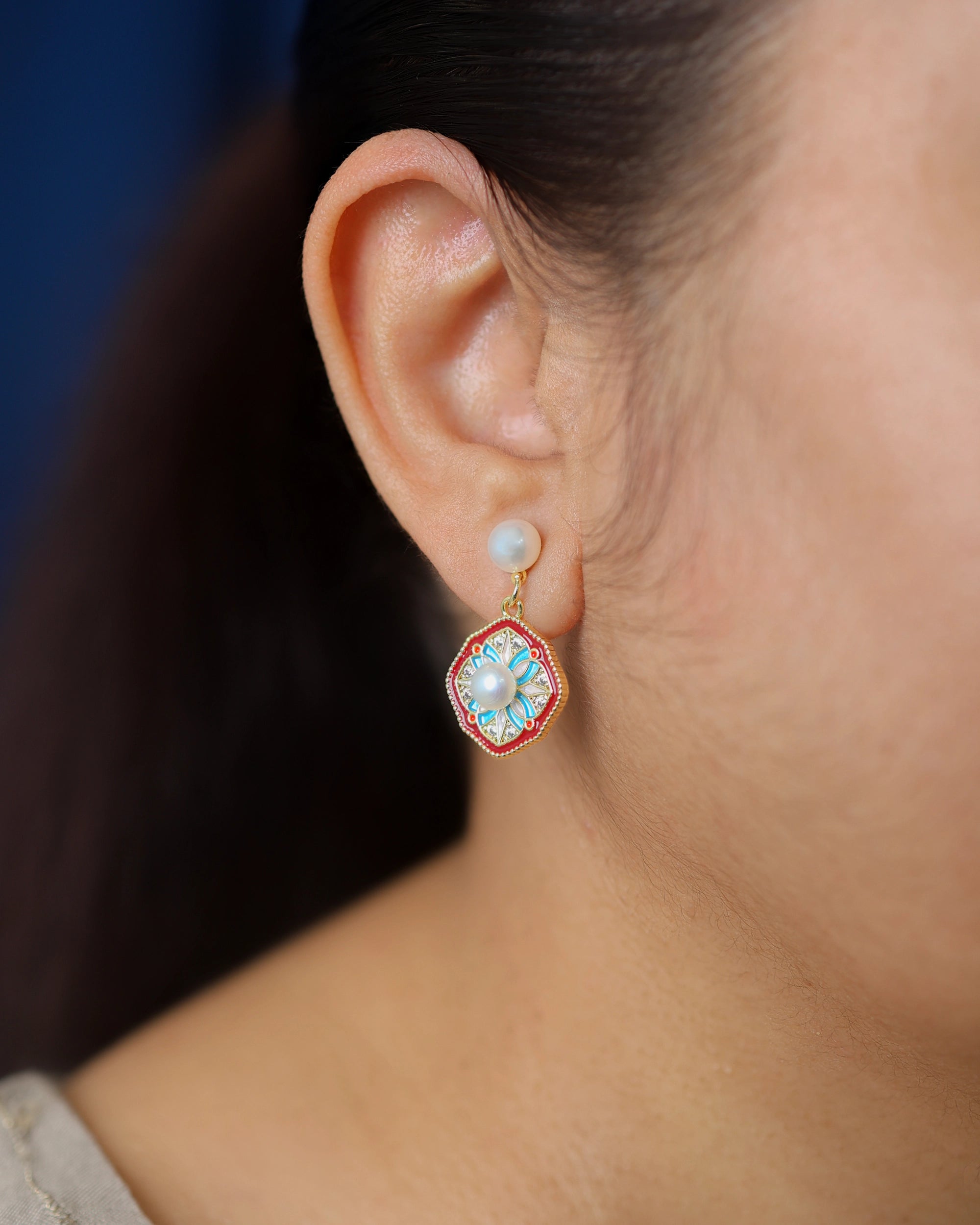 Dainty Kaleidoscope Pearl Dangle