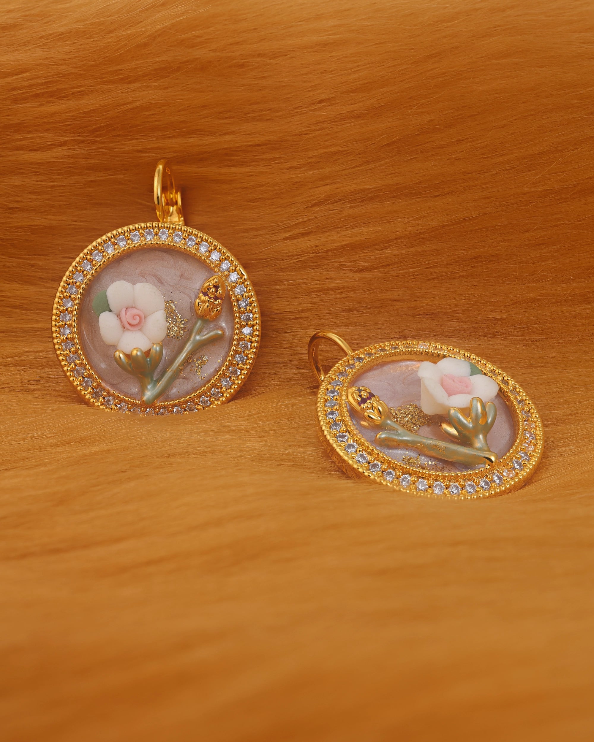 Rare Floral Dangle Studs