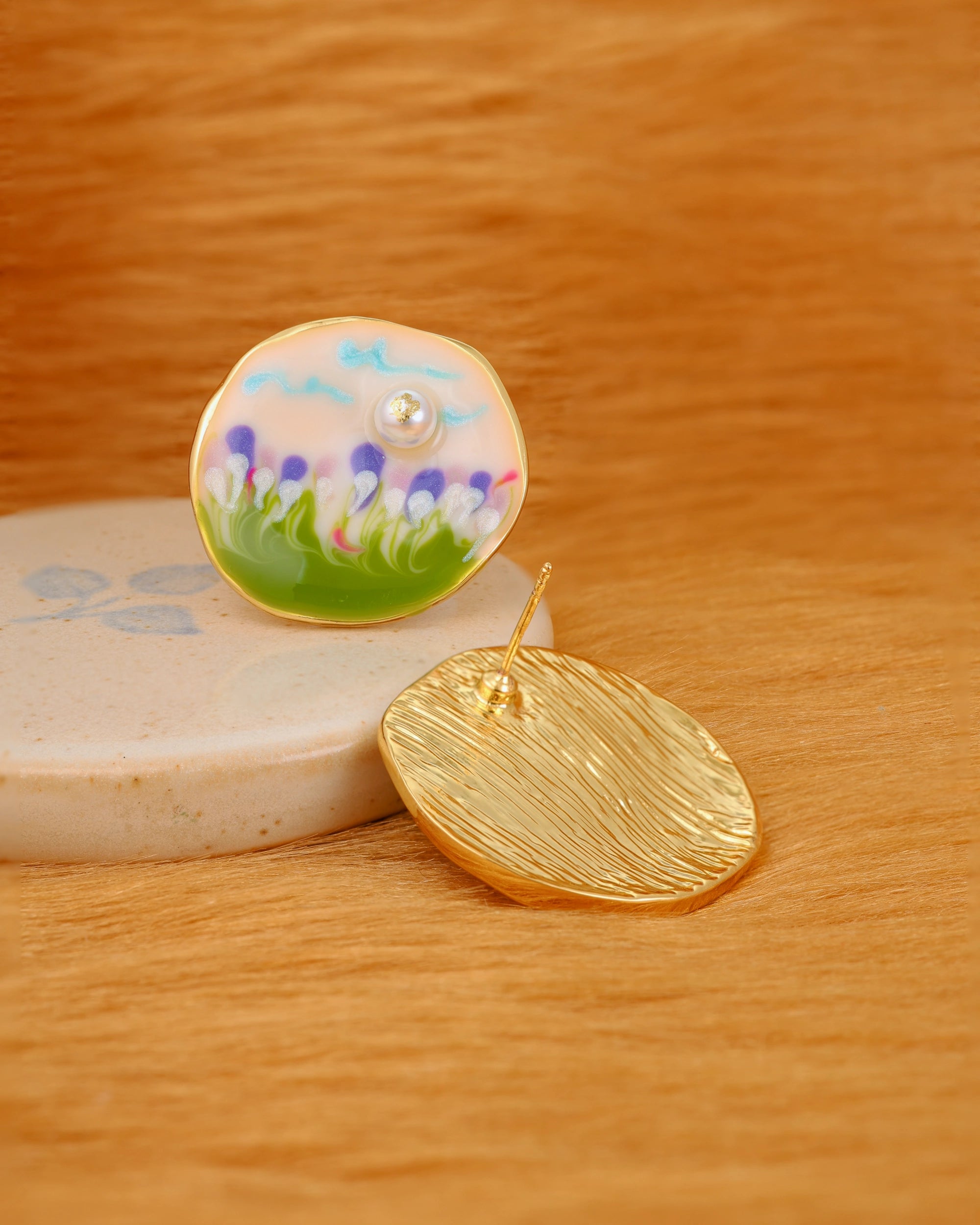 Forrest Bloom Pearl Ear Studs