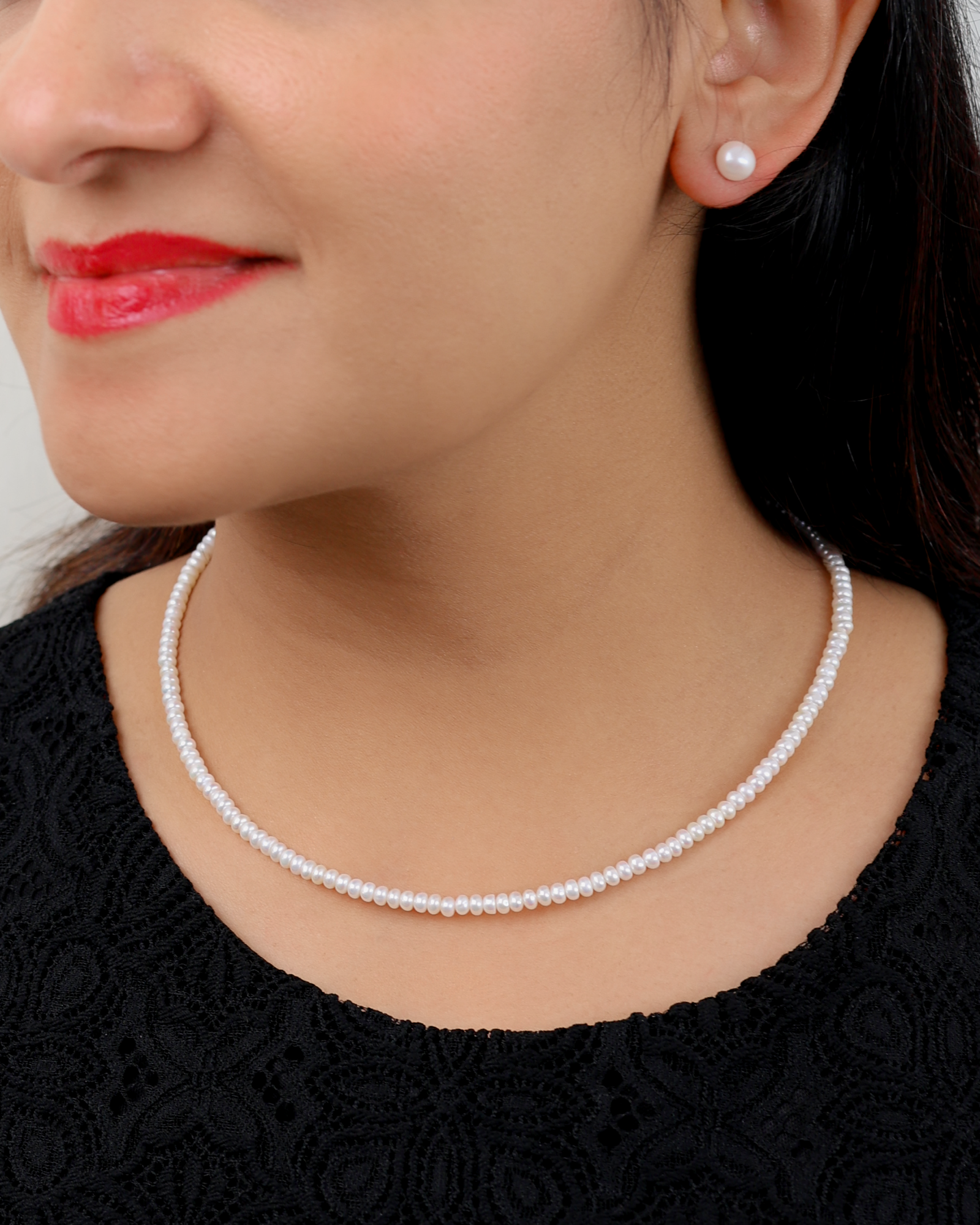 Beautiful Button Pearl Necklace (White) | Flawnt Jewelry 