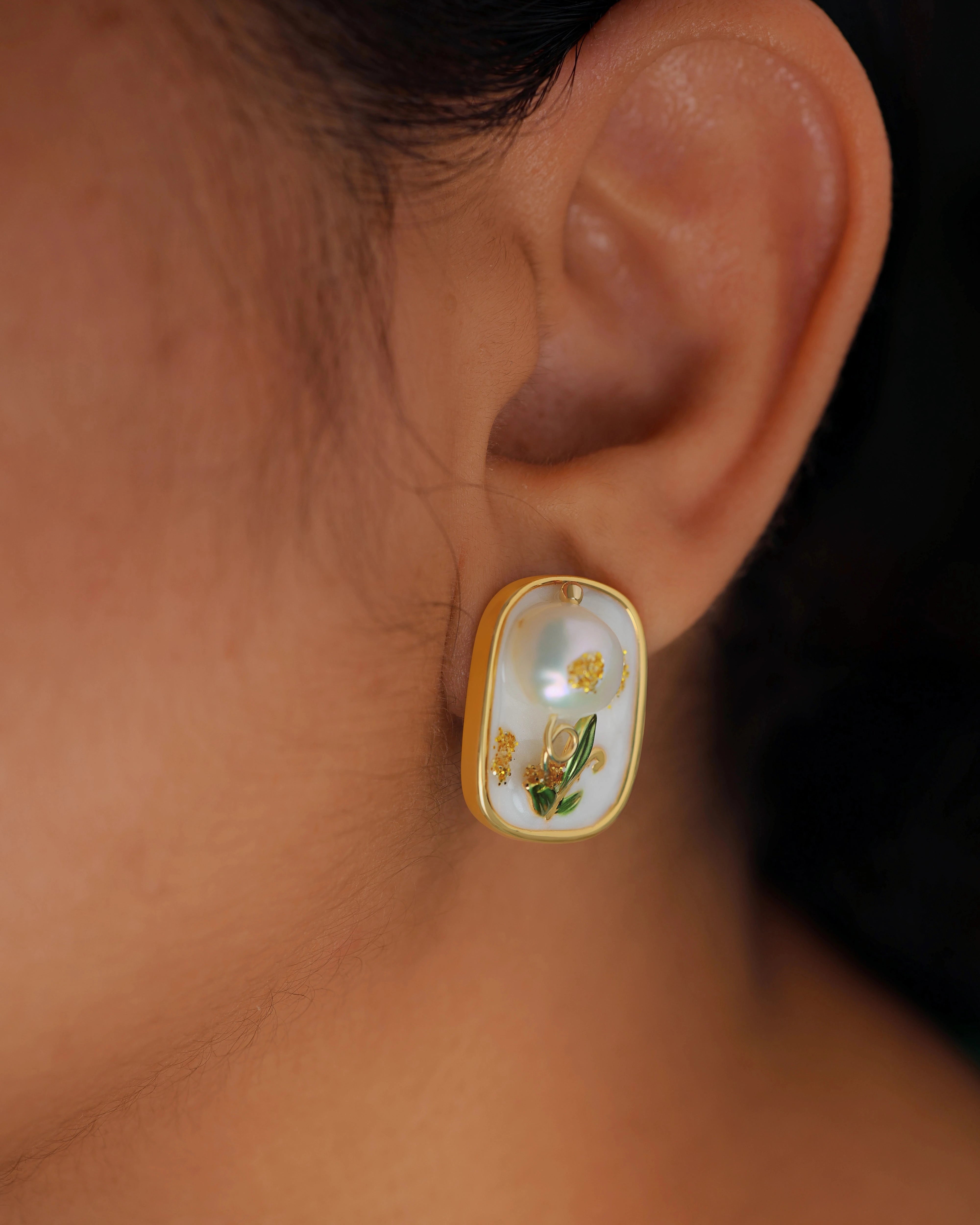 Rectangle White Stud
