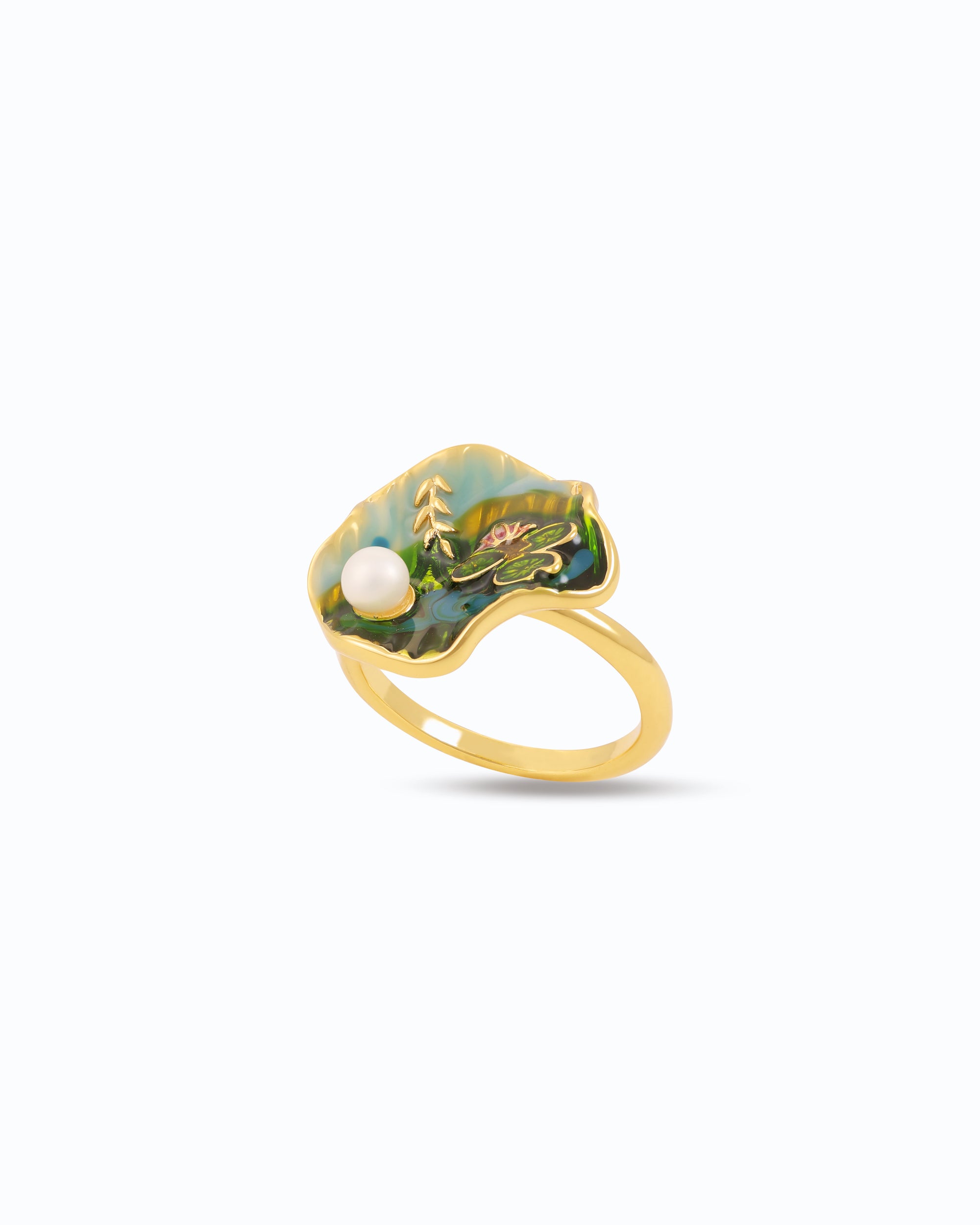 Lotus Pond Pearl Ring