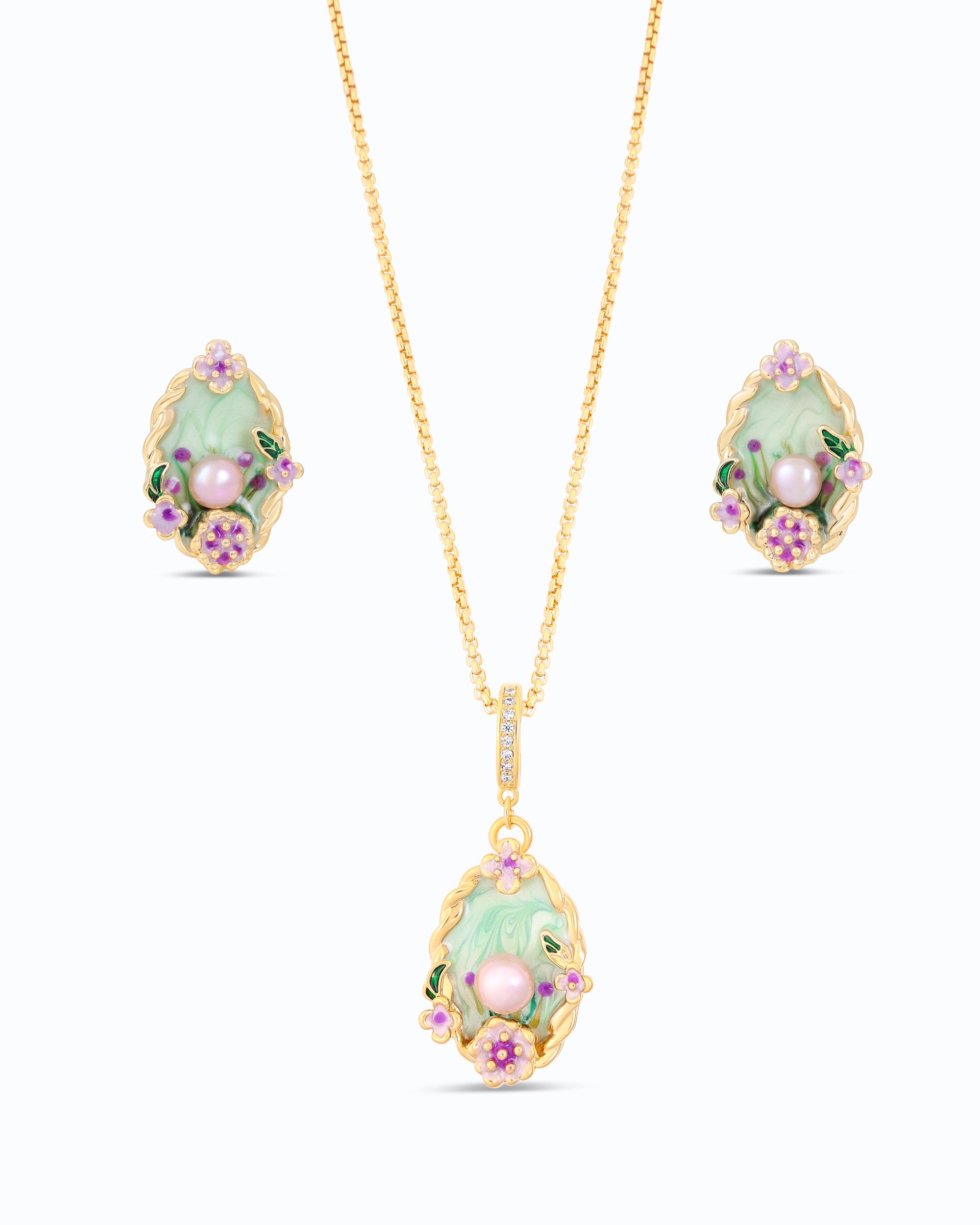 Midori Jardin Pearl Pendant Set