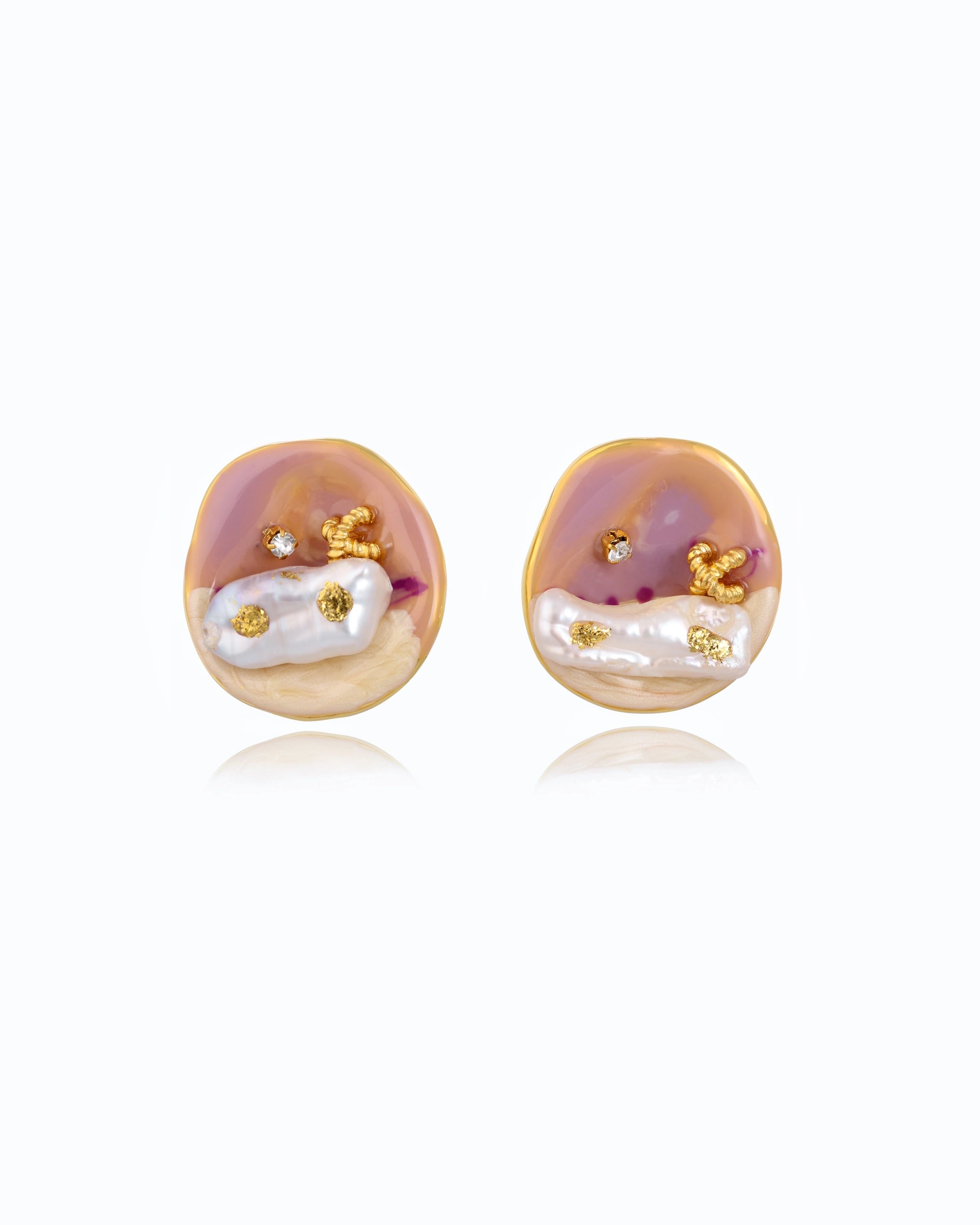 MOP in Shell Ear Stud - Pink
