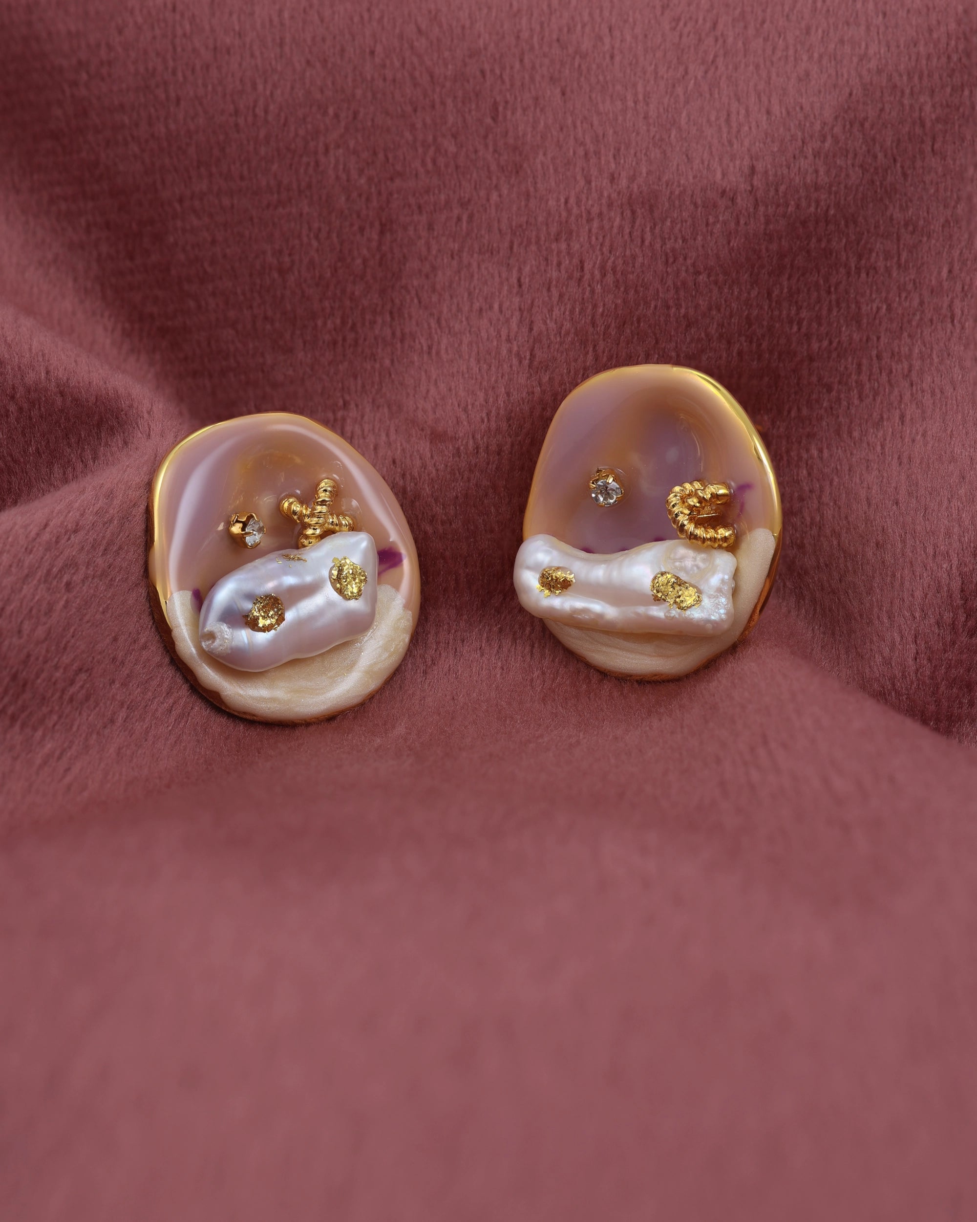 MOP in Shell Ear Stud - Pink
