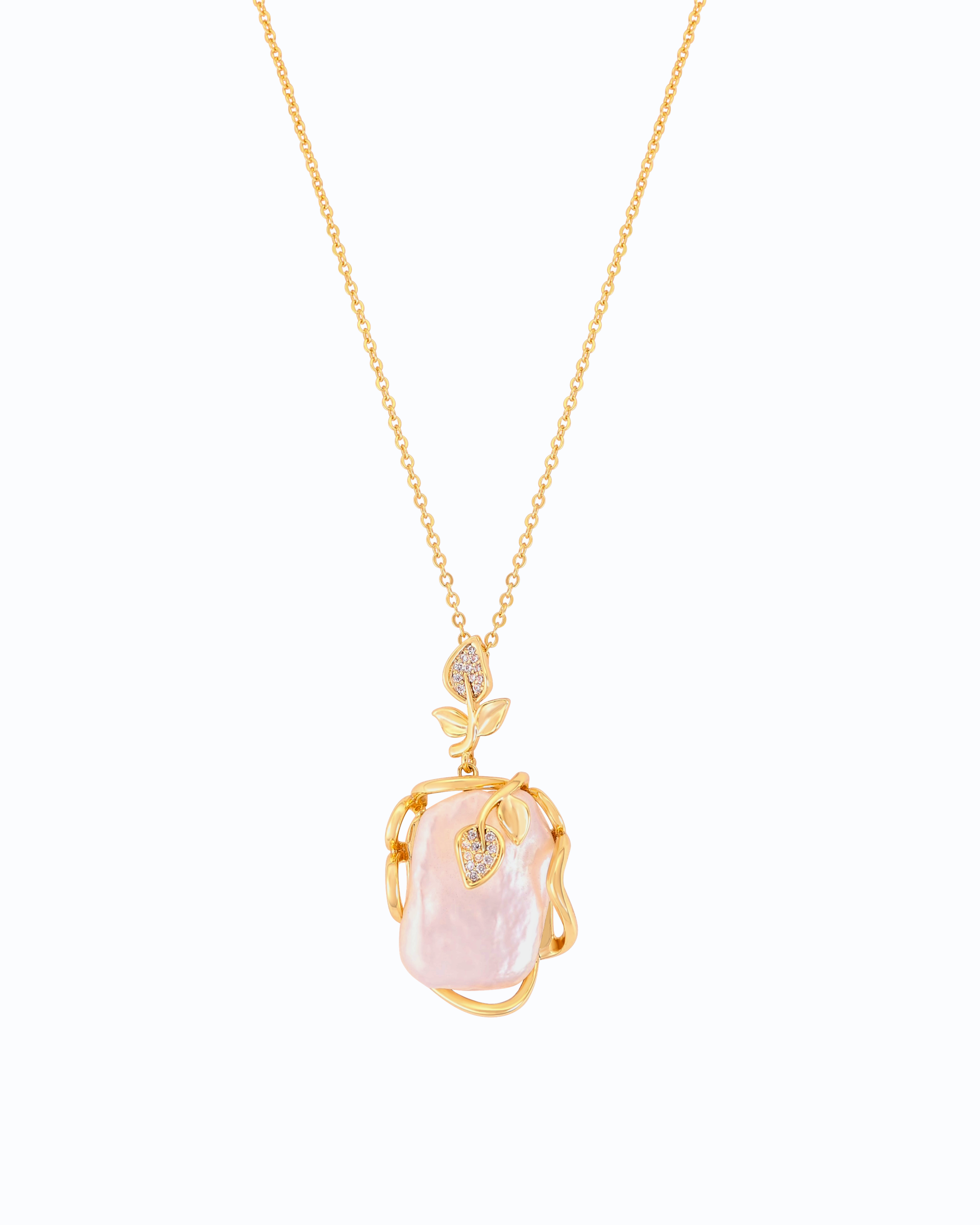 Mother of Pearl Pendant with Chain | Flawnt Jewelry