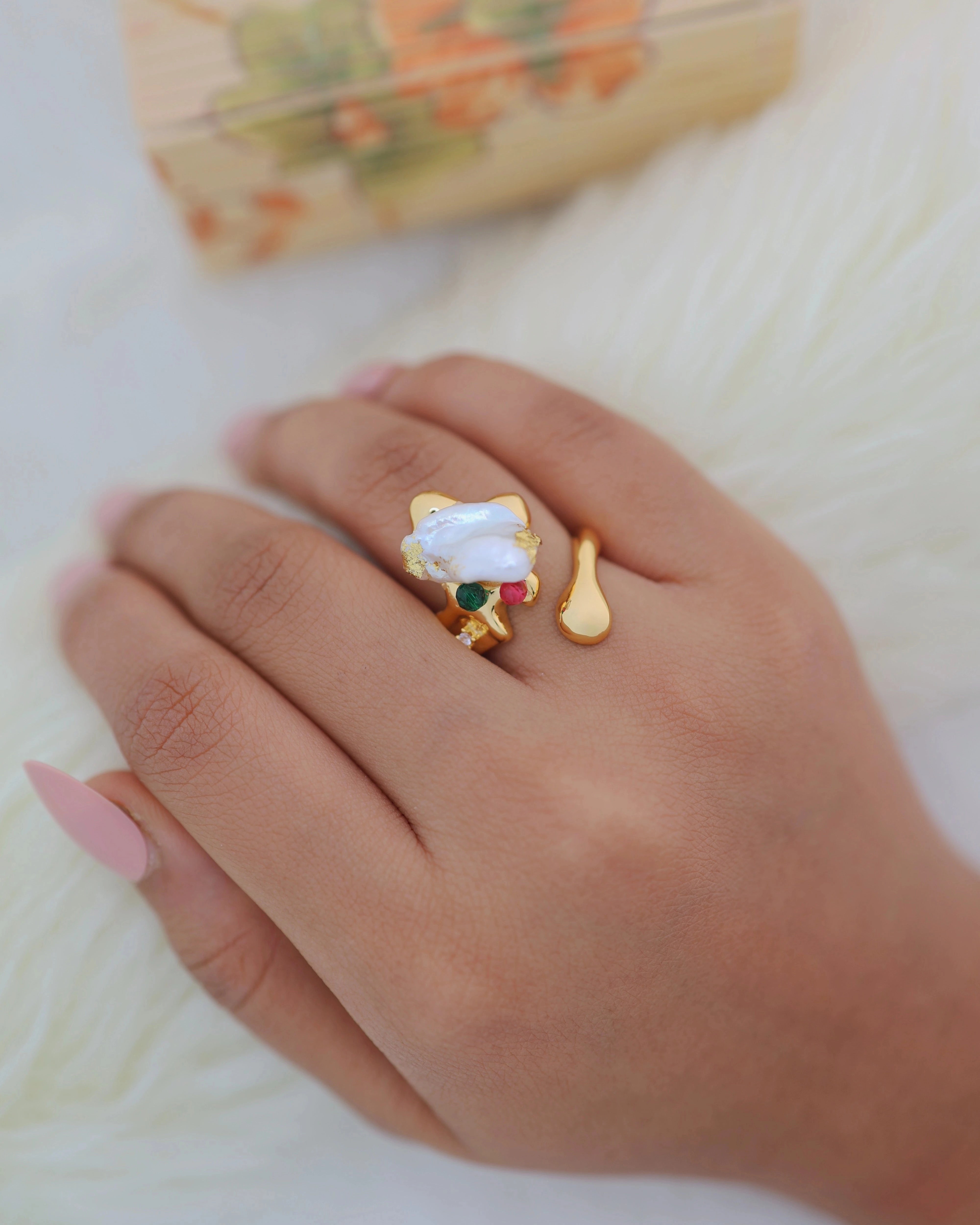 Irregular MOP - Adjustable Mother of Pearl Ring