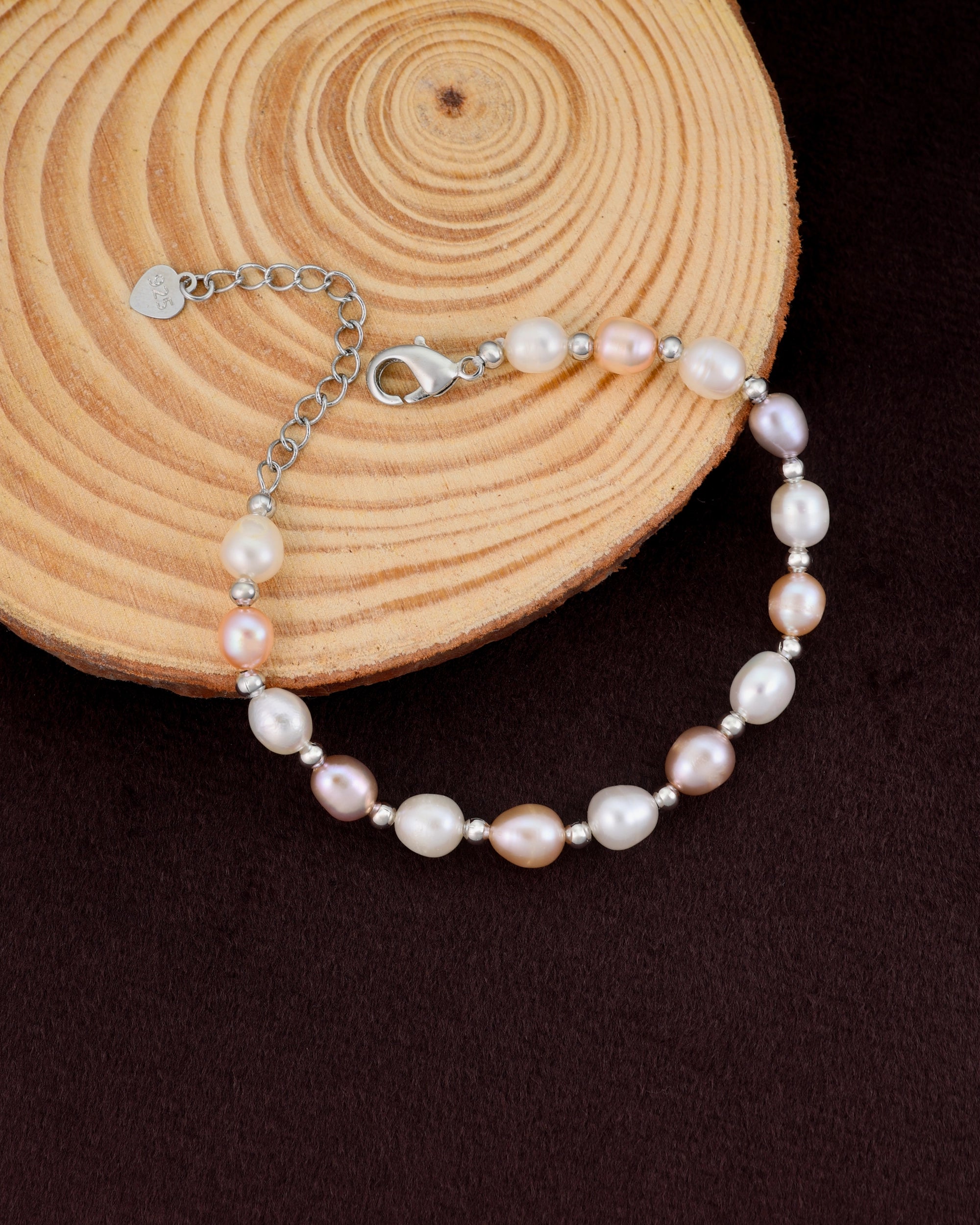 Multi Pearl in Sterling Silver Bracelet