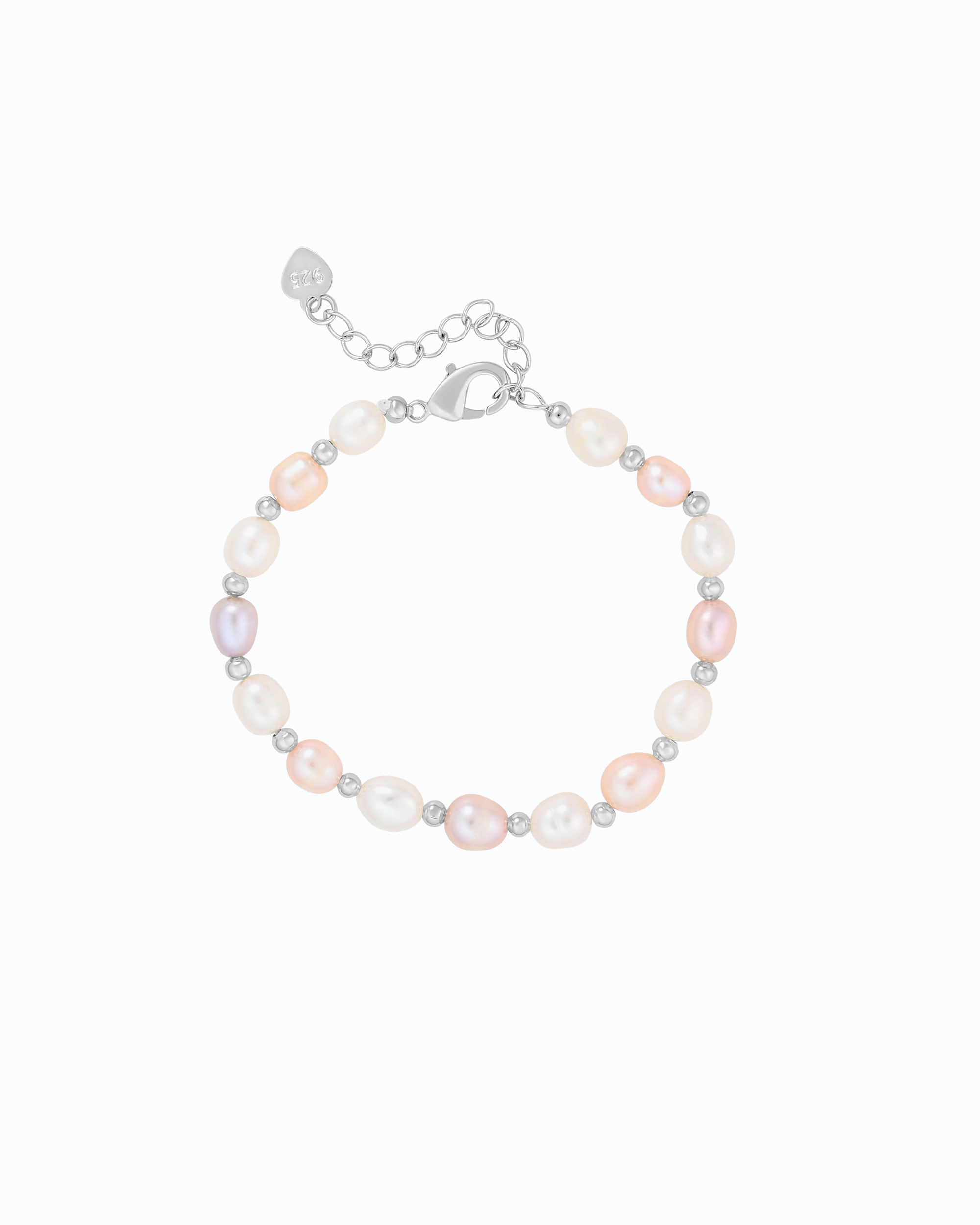 Multi Pearl in Sterling Silver Bracelet