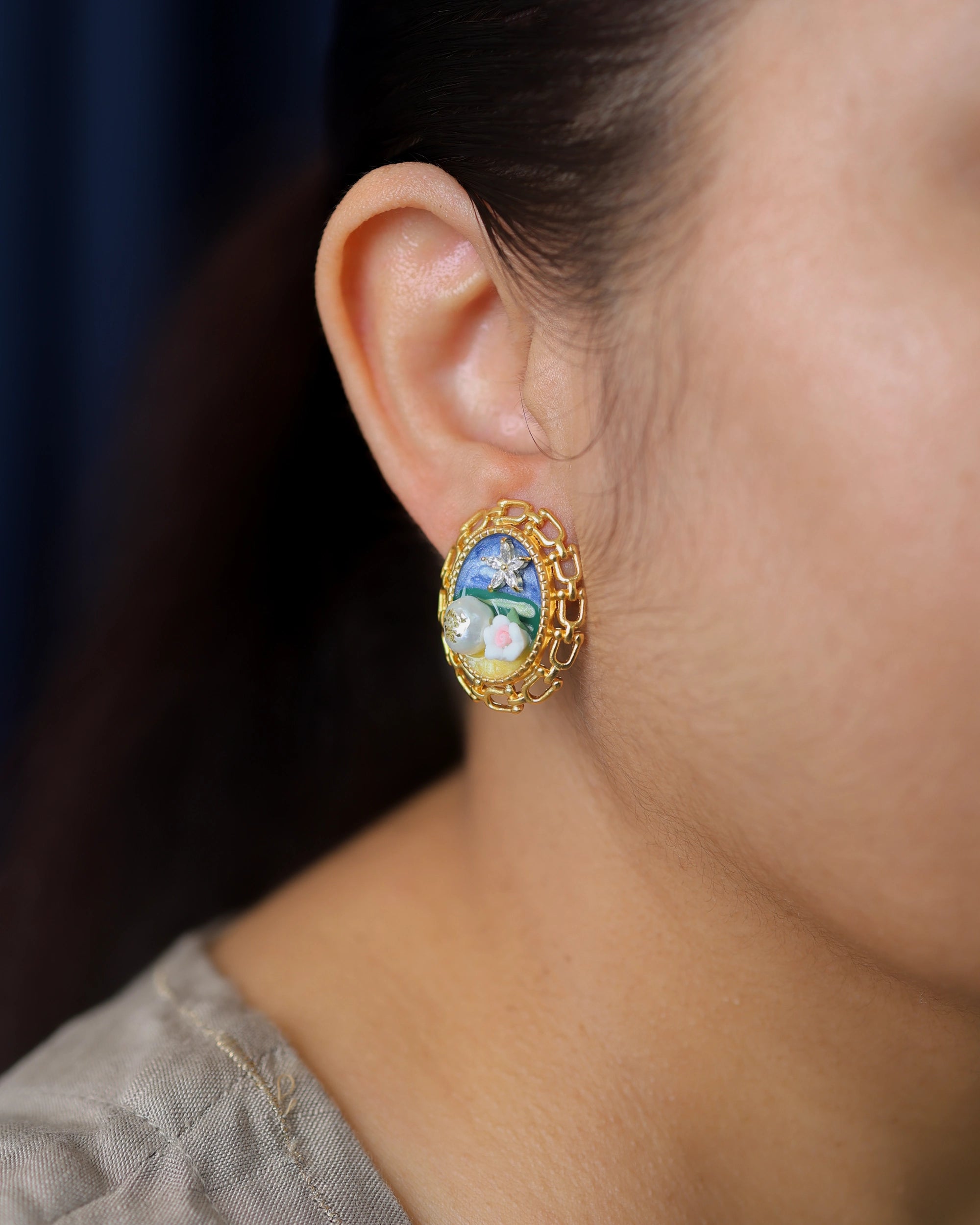 Oceanic Hues Pearl Ear Studs