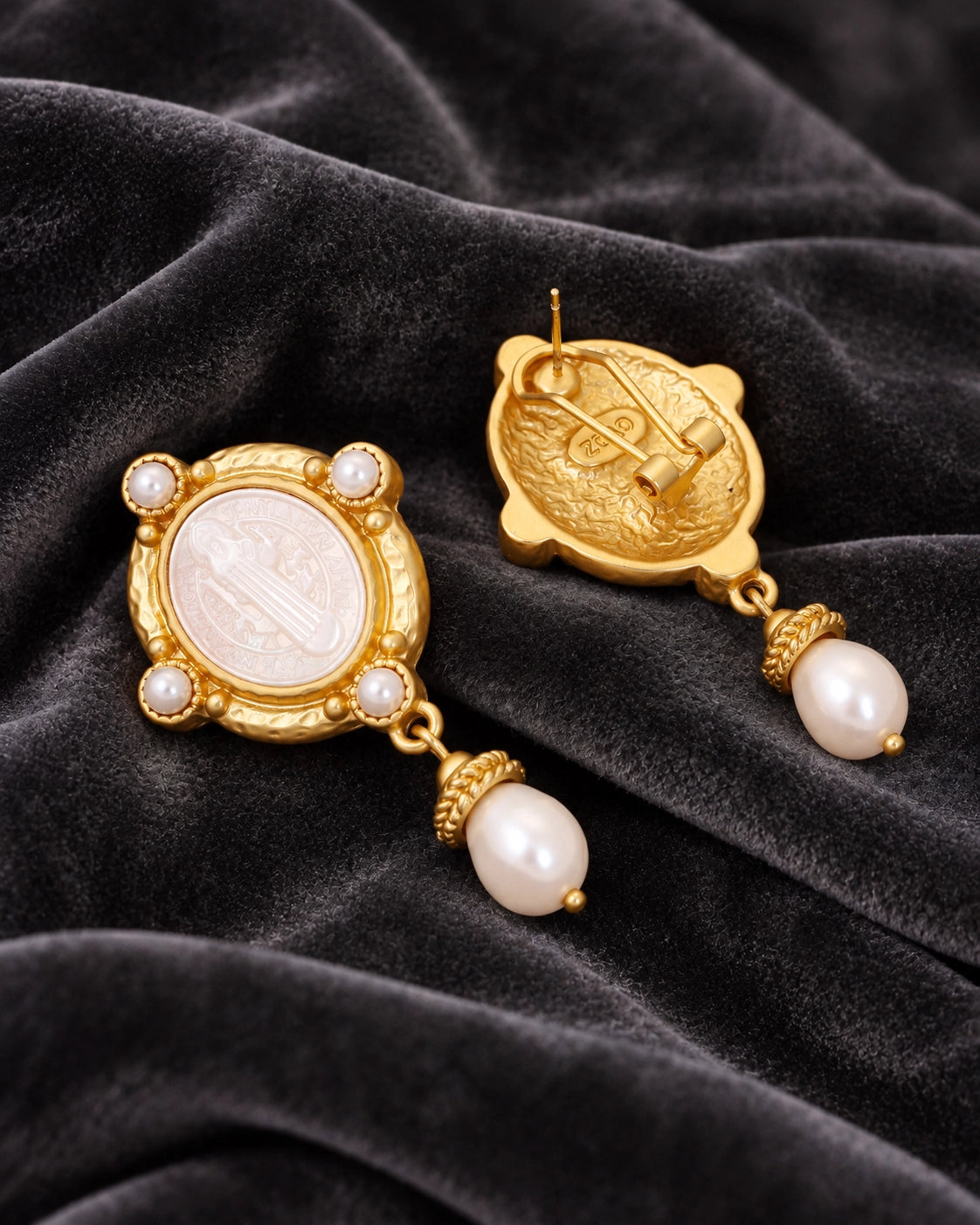 Greek NACRE Pearl Drop Earrings