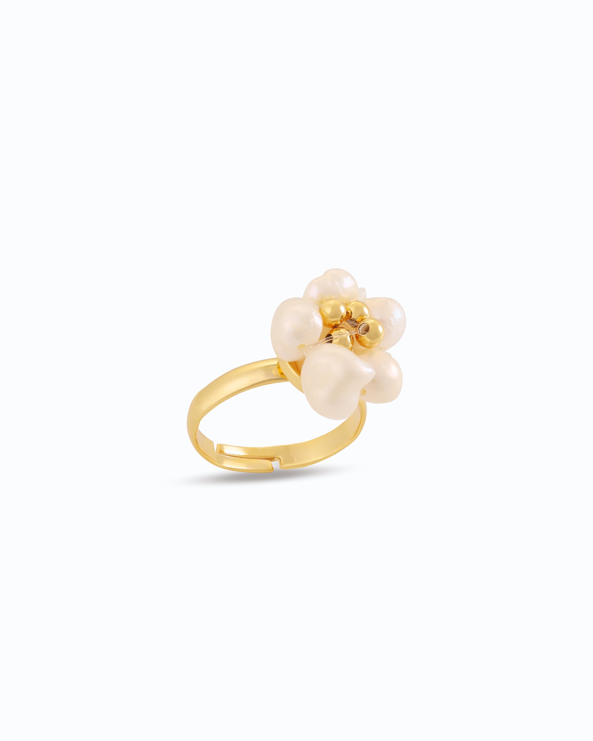 Handmade Pearl Flower Ring – Adjustable Flower Ring | Flawnt