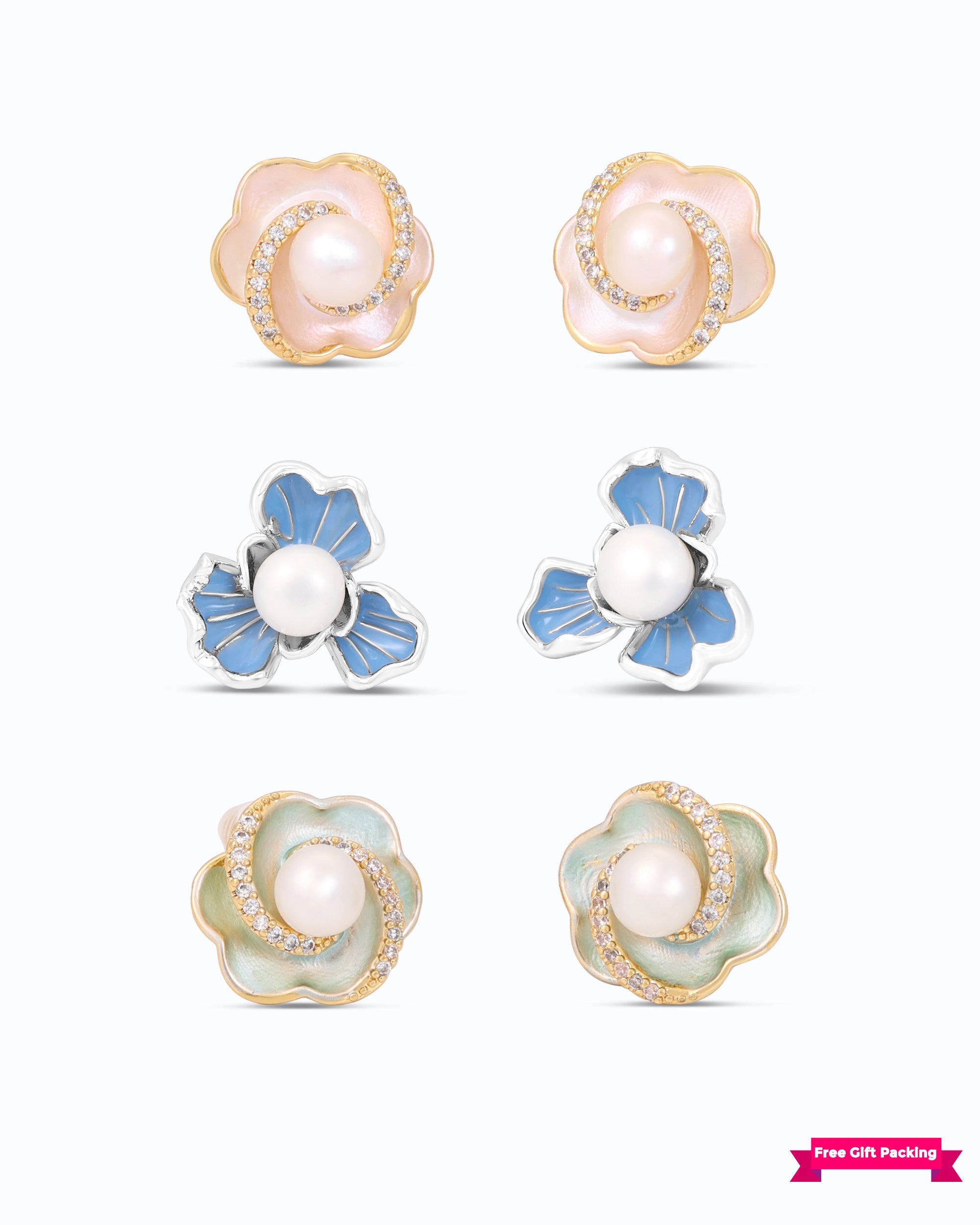 Exquisite Pearl Earstuds Gift Pack
