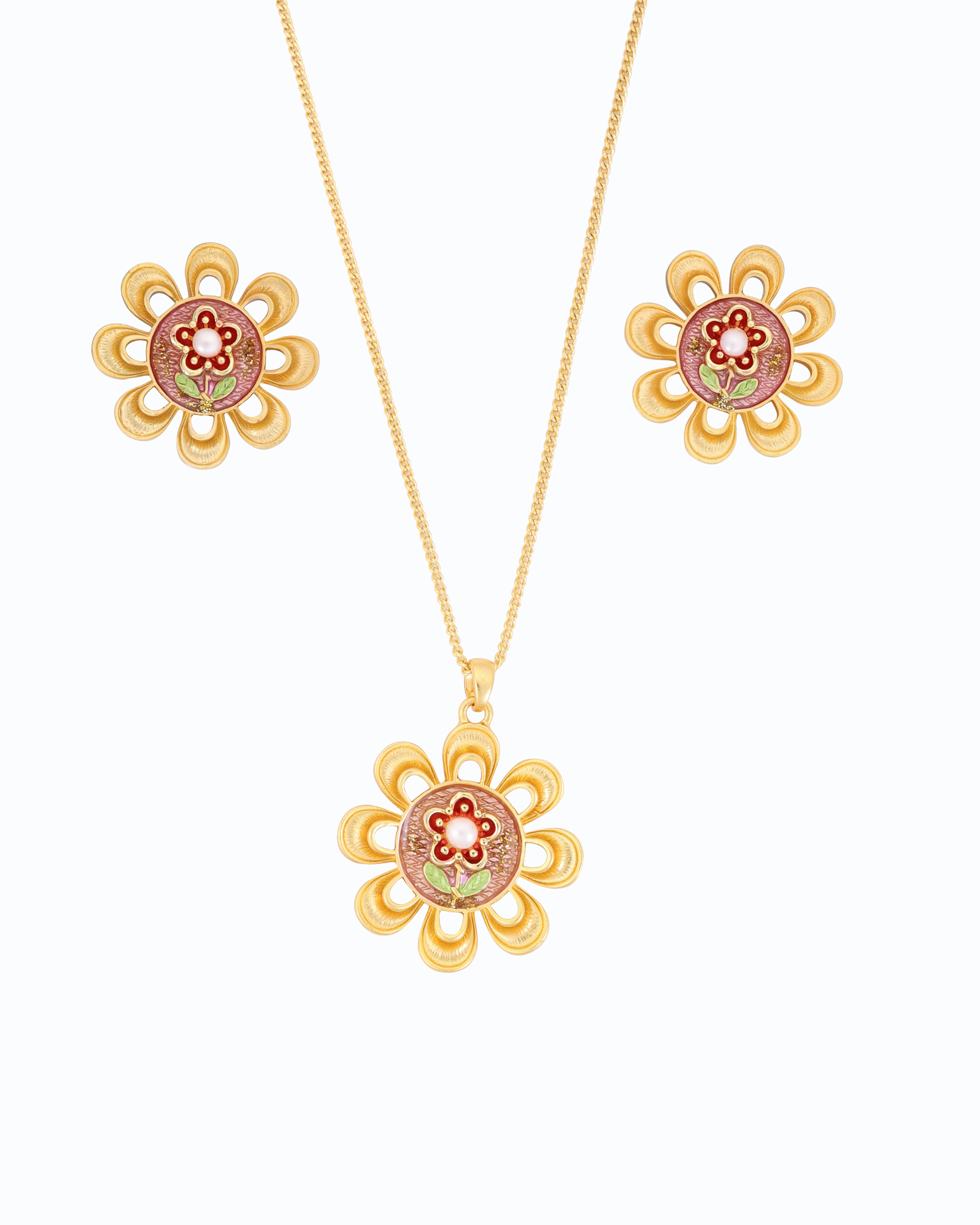 Sunflower Bespoke Design Pendant Set | Flawnt Jewelry