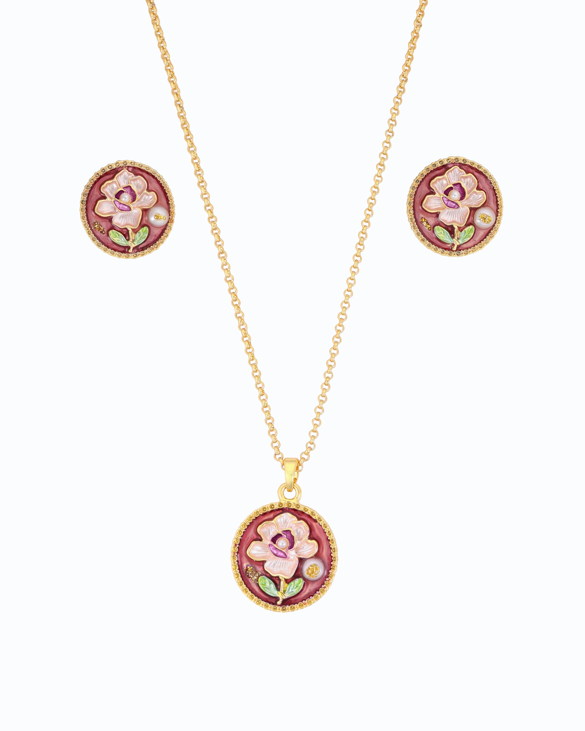 Blackcurrent Circle Pendant Set