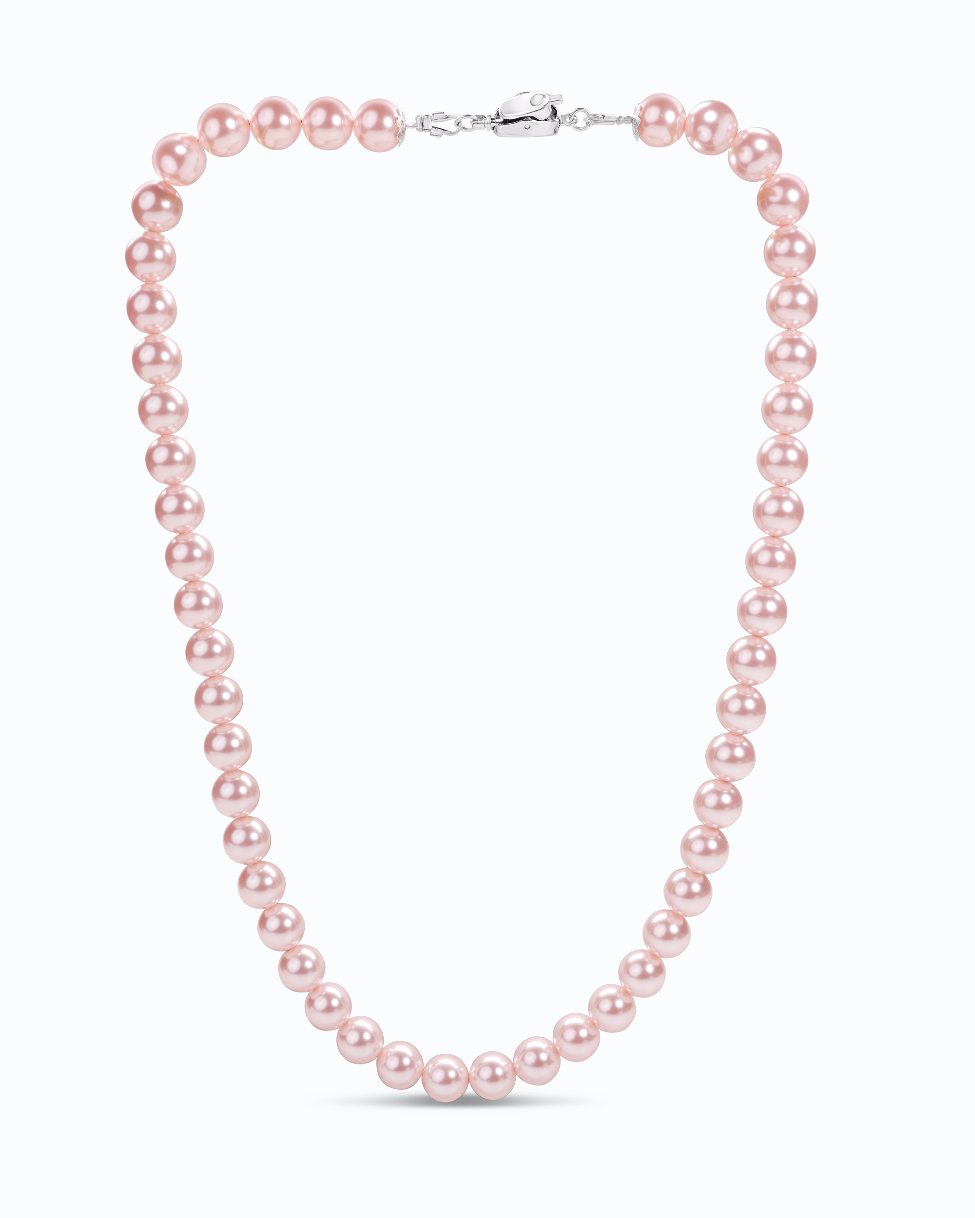 925 Silver Rosaline Pearl Necklace Strand - Glossy