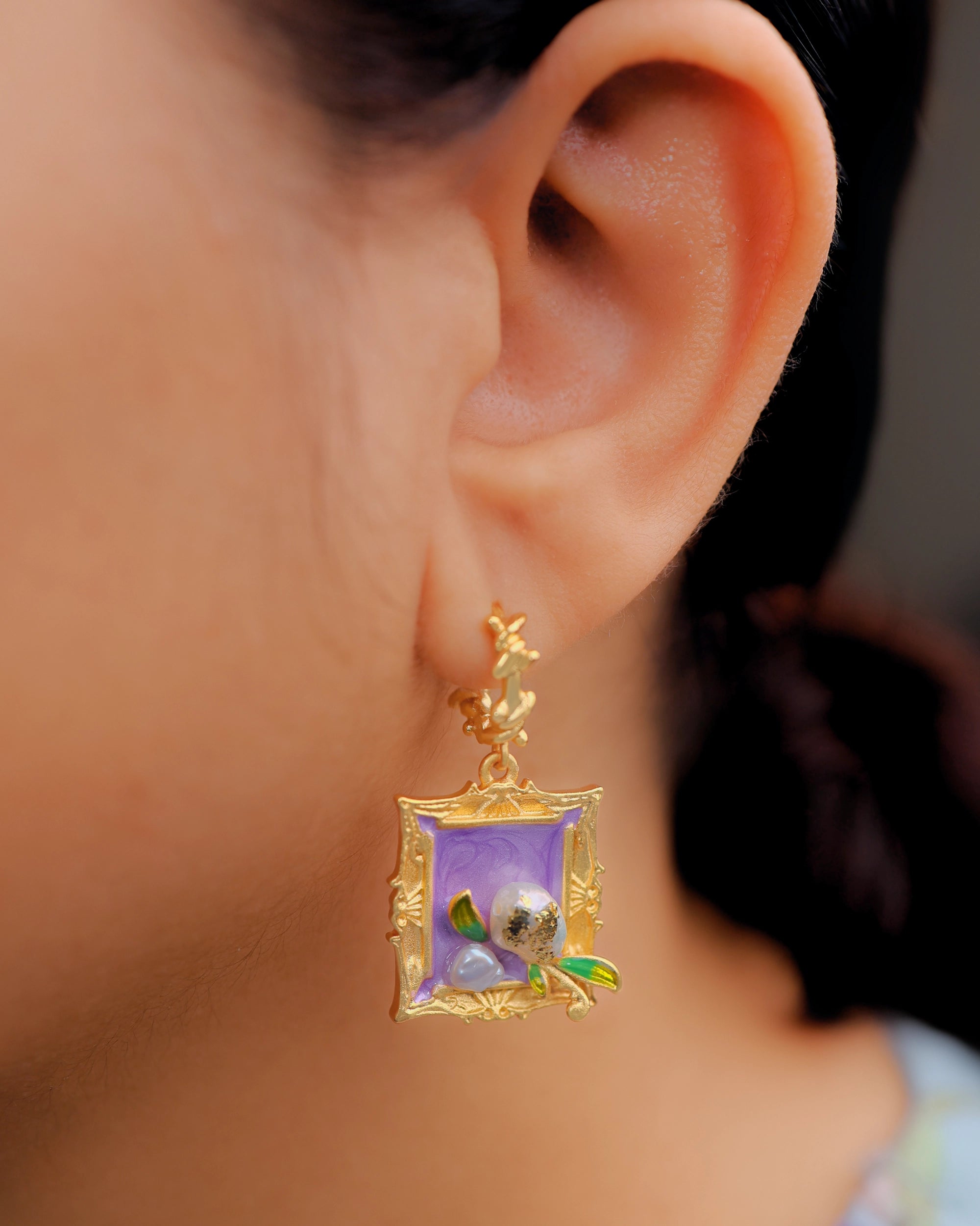 Renaissance Purple Pearl Dangle