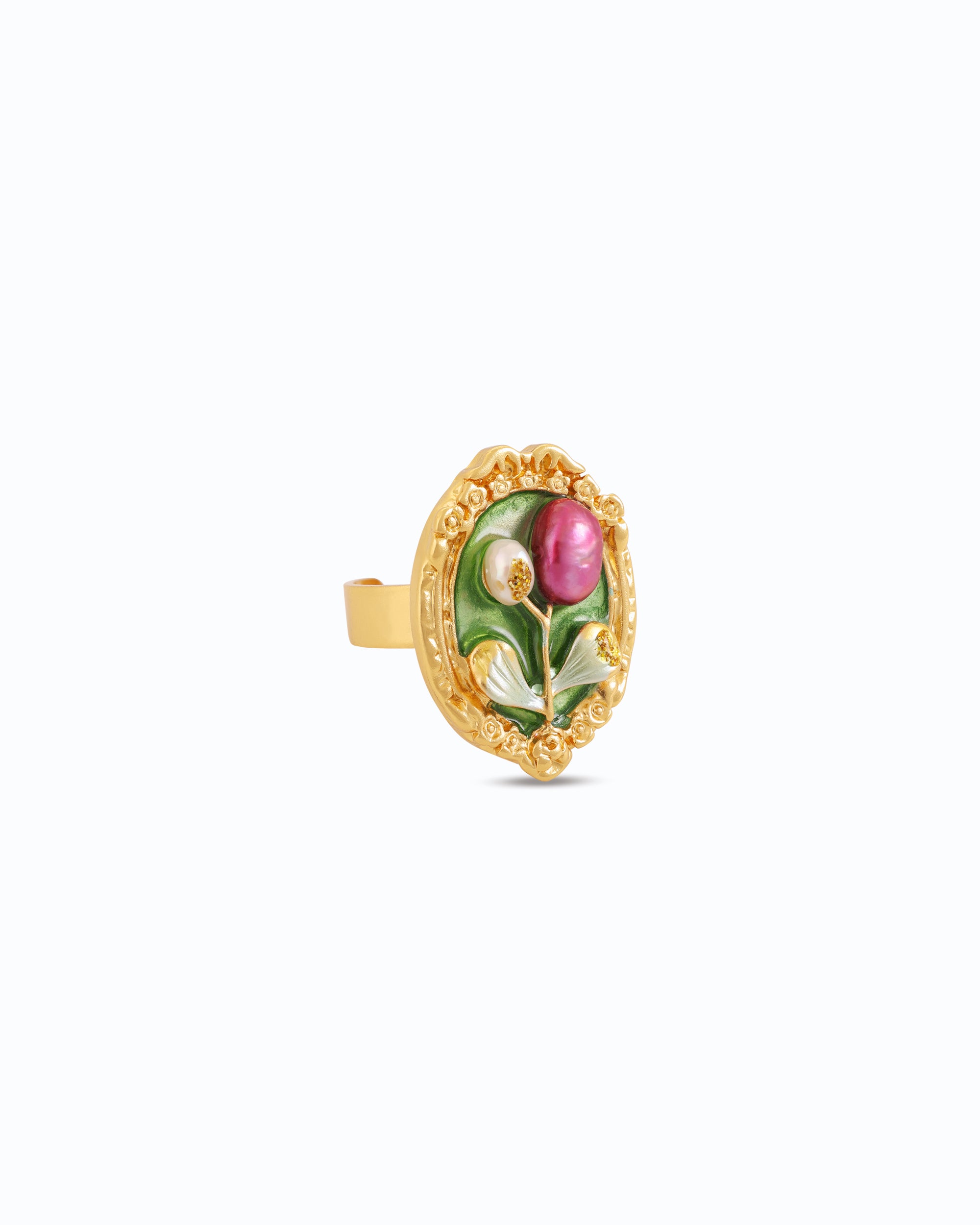 Renaissance Majenta Adjustable Pearl Ring | Flawnt Jewelry 