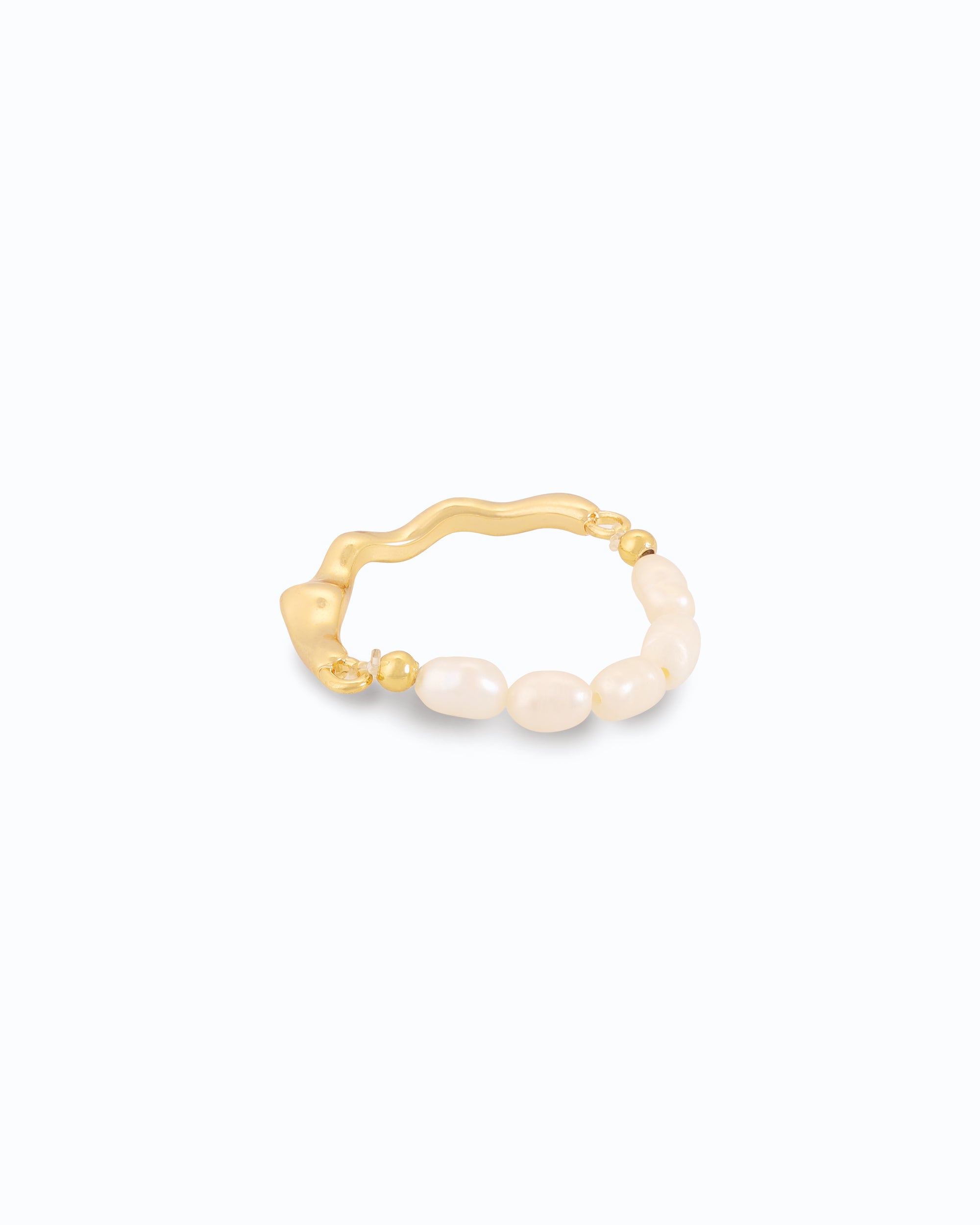 Rice Pearl Ring Sculpted Gold – Freshwater Pearl Jewelry | Flawnt 