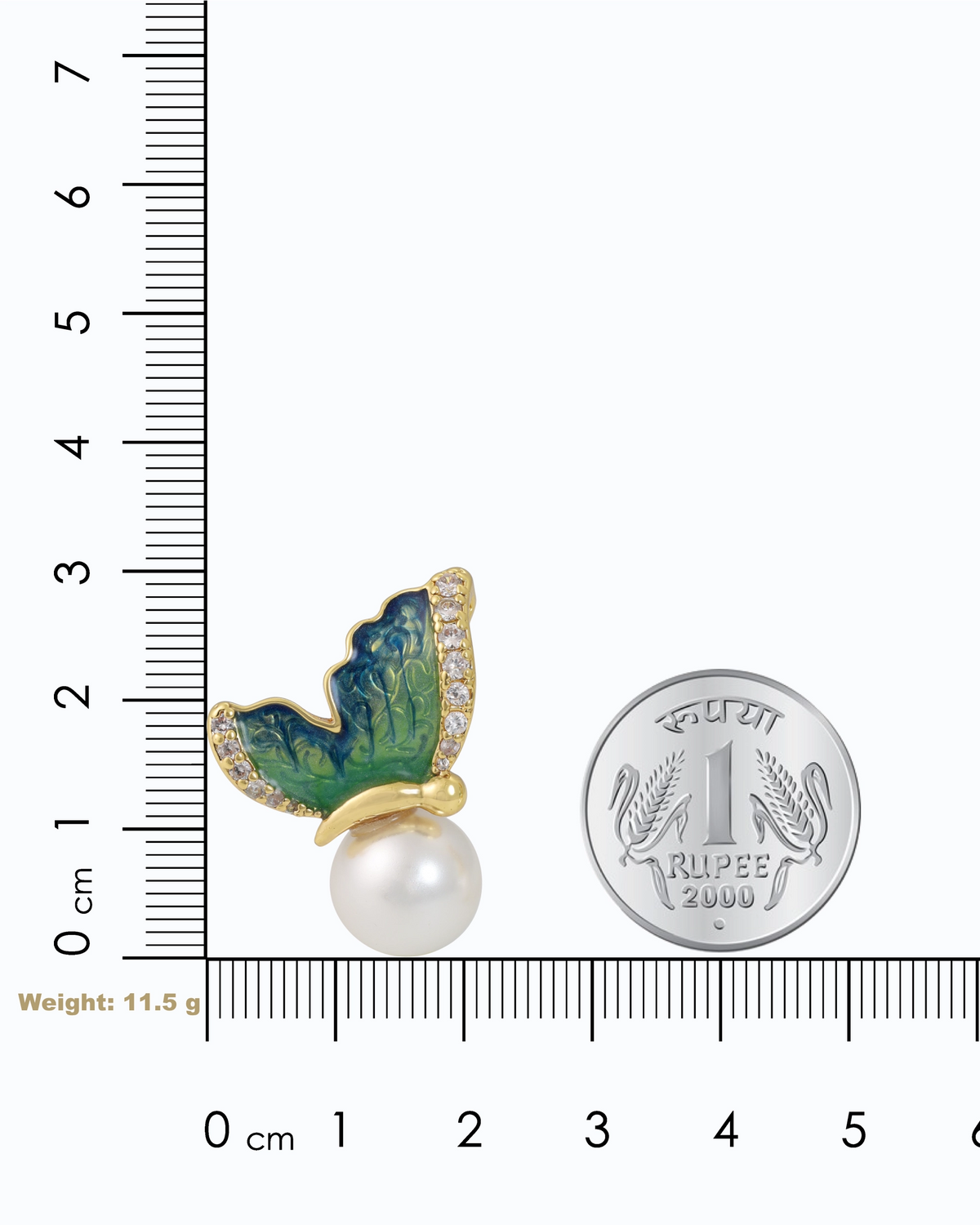 Mariposa Enamel & Pearl Stud Earrings