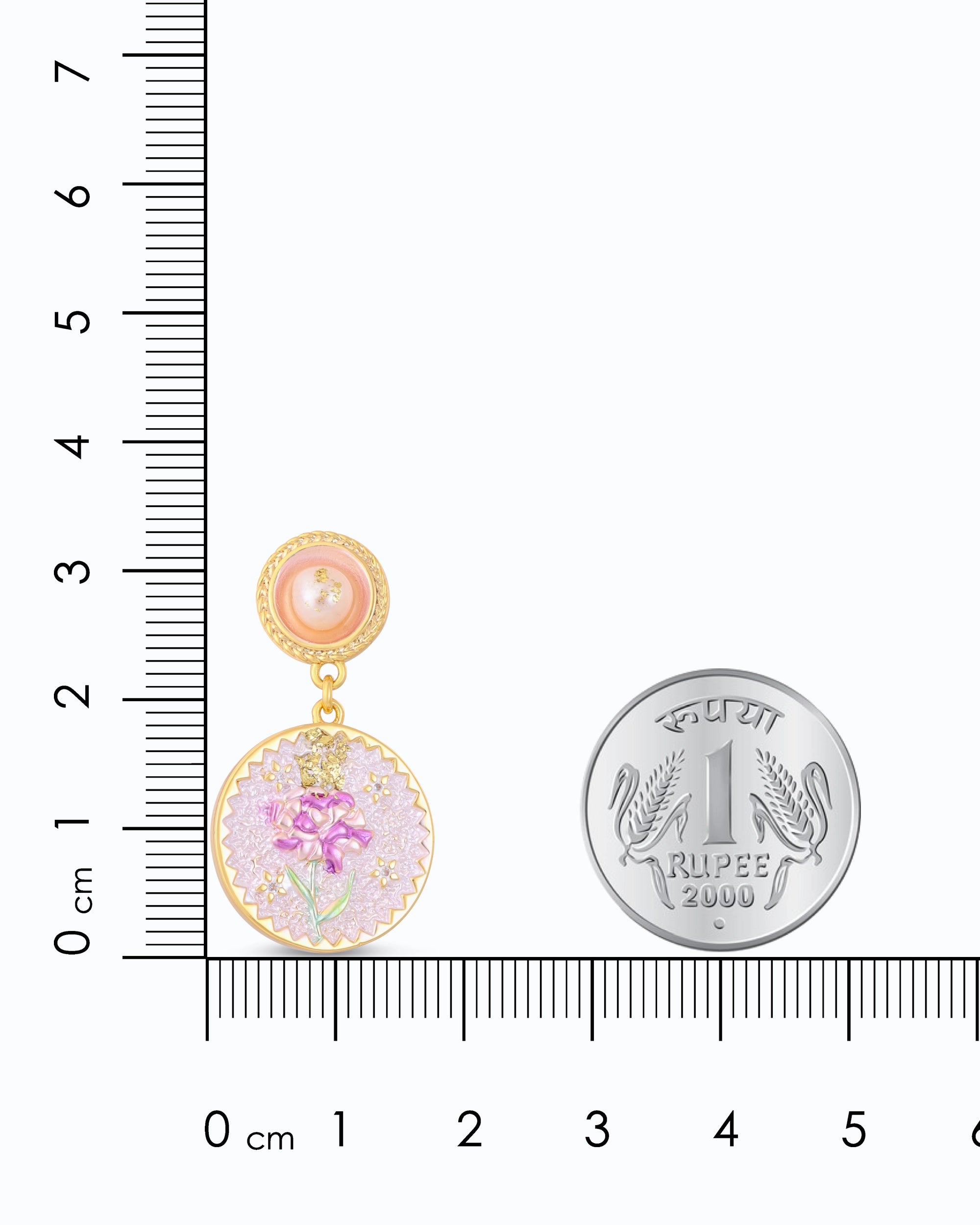 Intricate Floral Light Blue Pearl Dangle