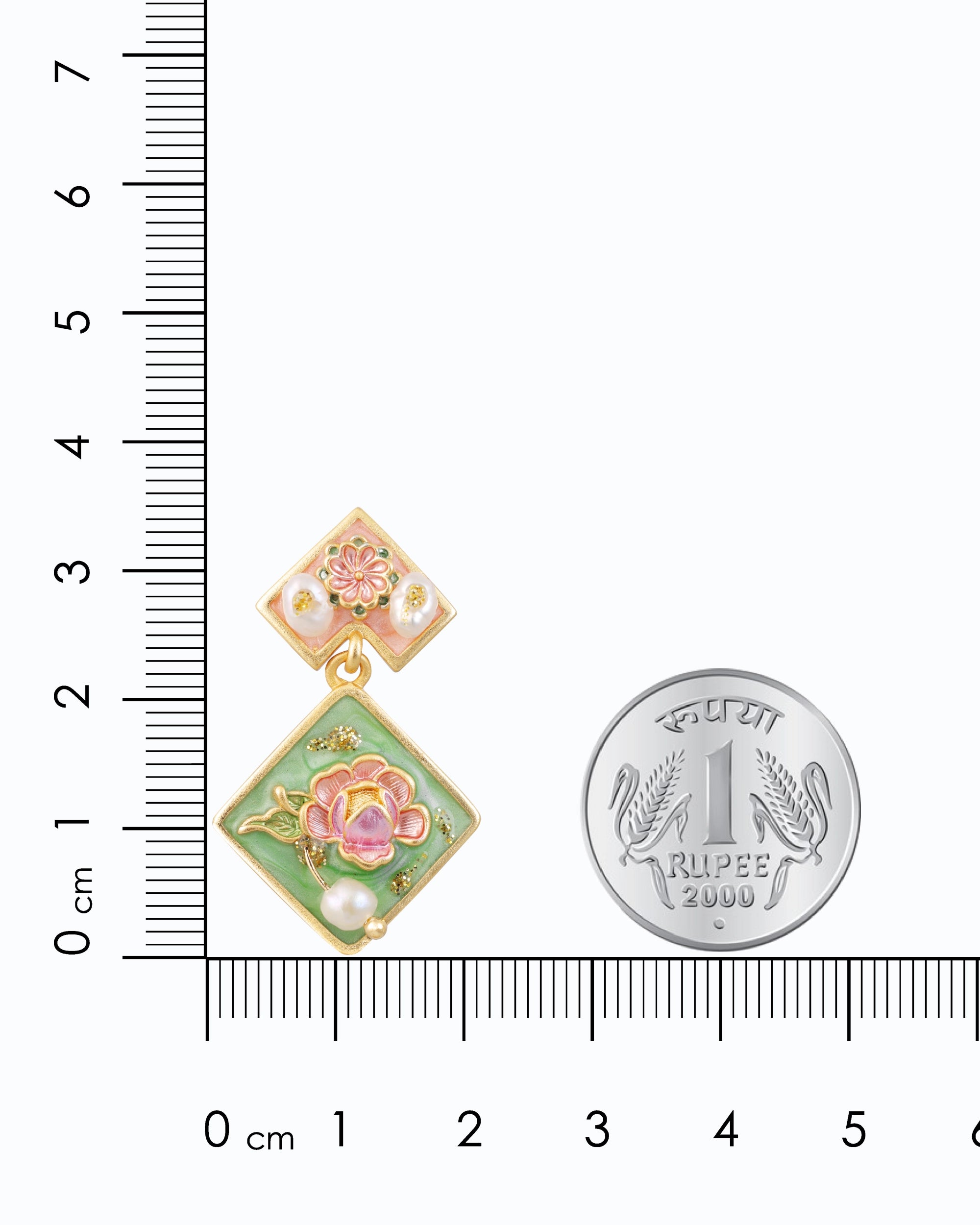 Pearl Diamond Dangle - Green
