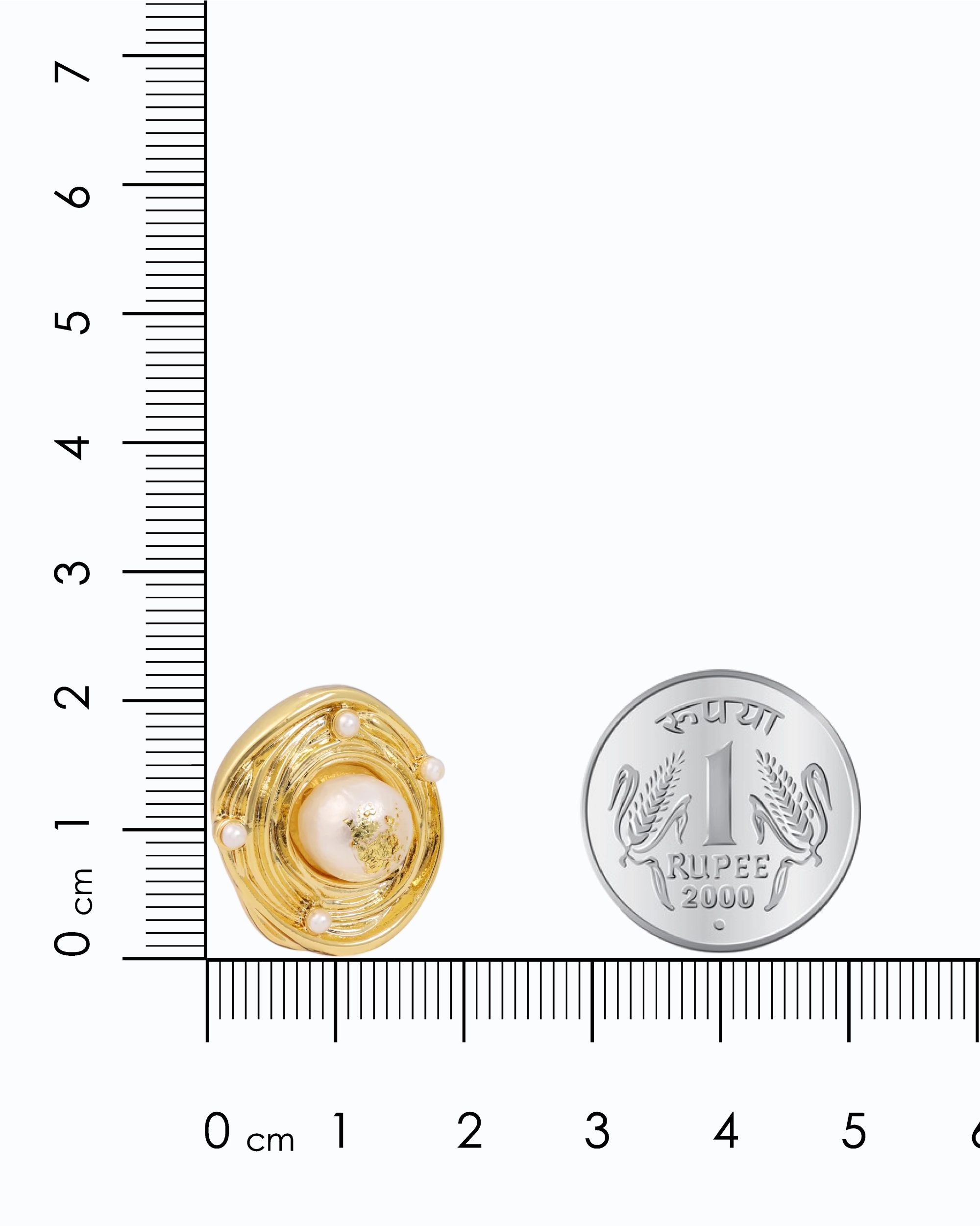 Planet Gold Pearl Ear Studs